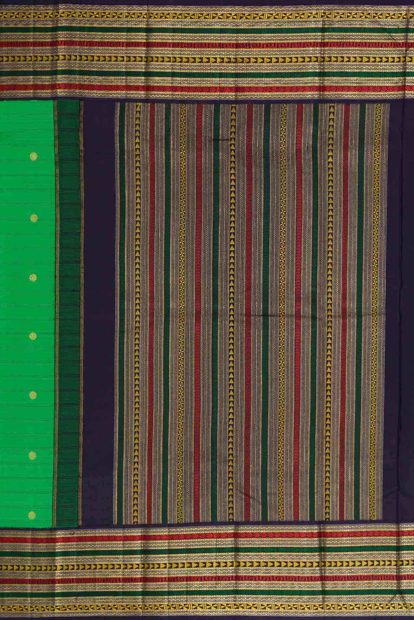 Pure Silk Pure Zari Green Dual Tone Kanchipuram Saree