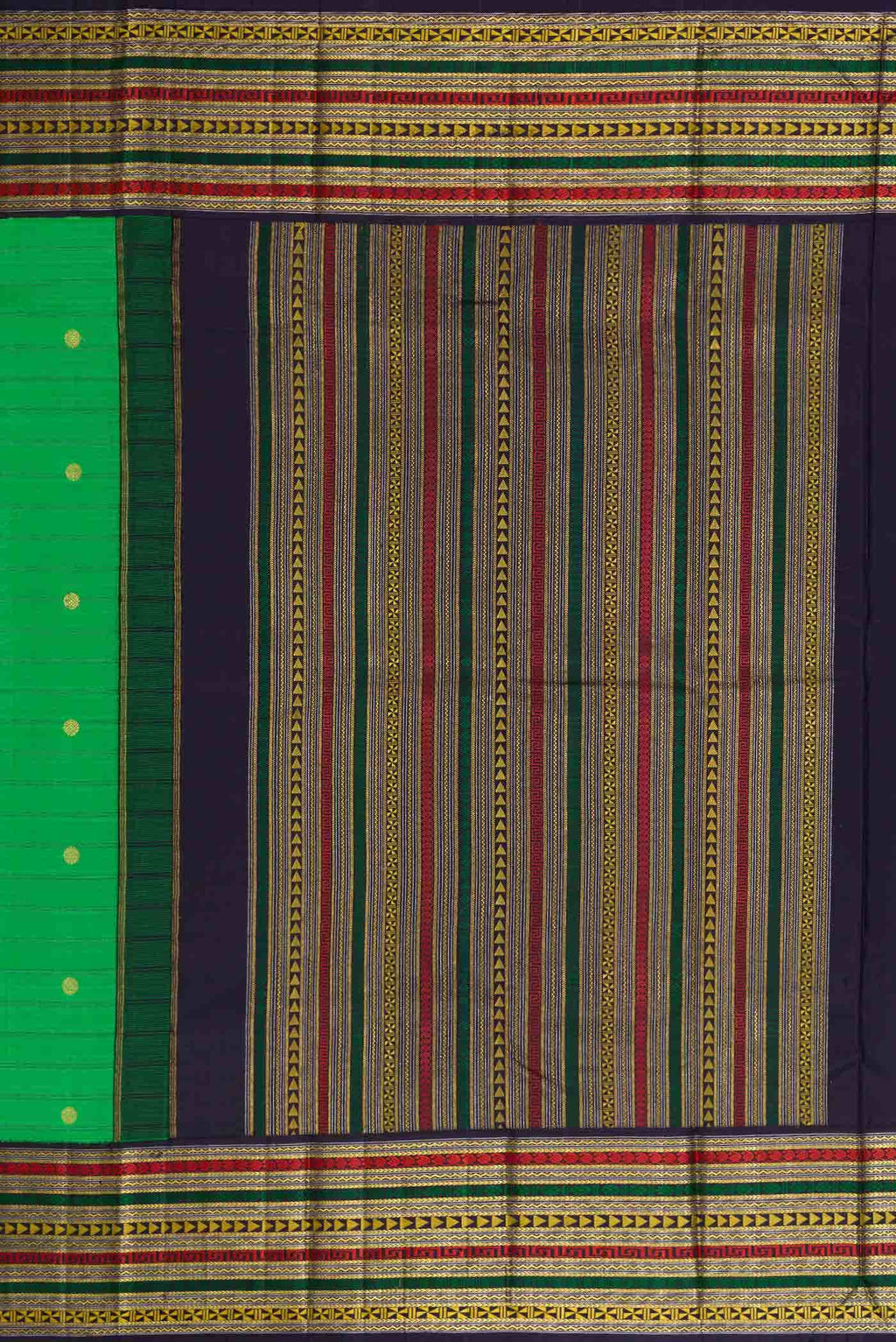 Pure Silk Pure Zari Green Dual Tone Kanchipuram Saree