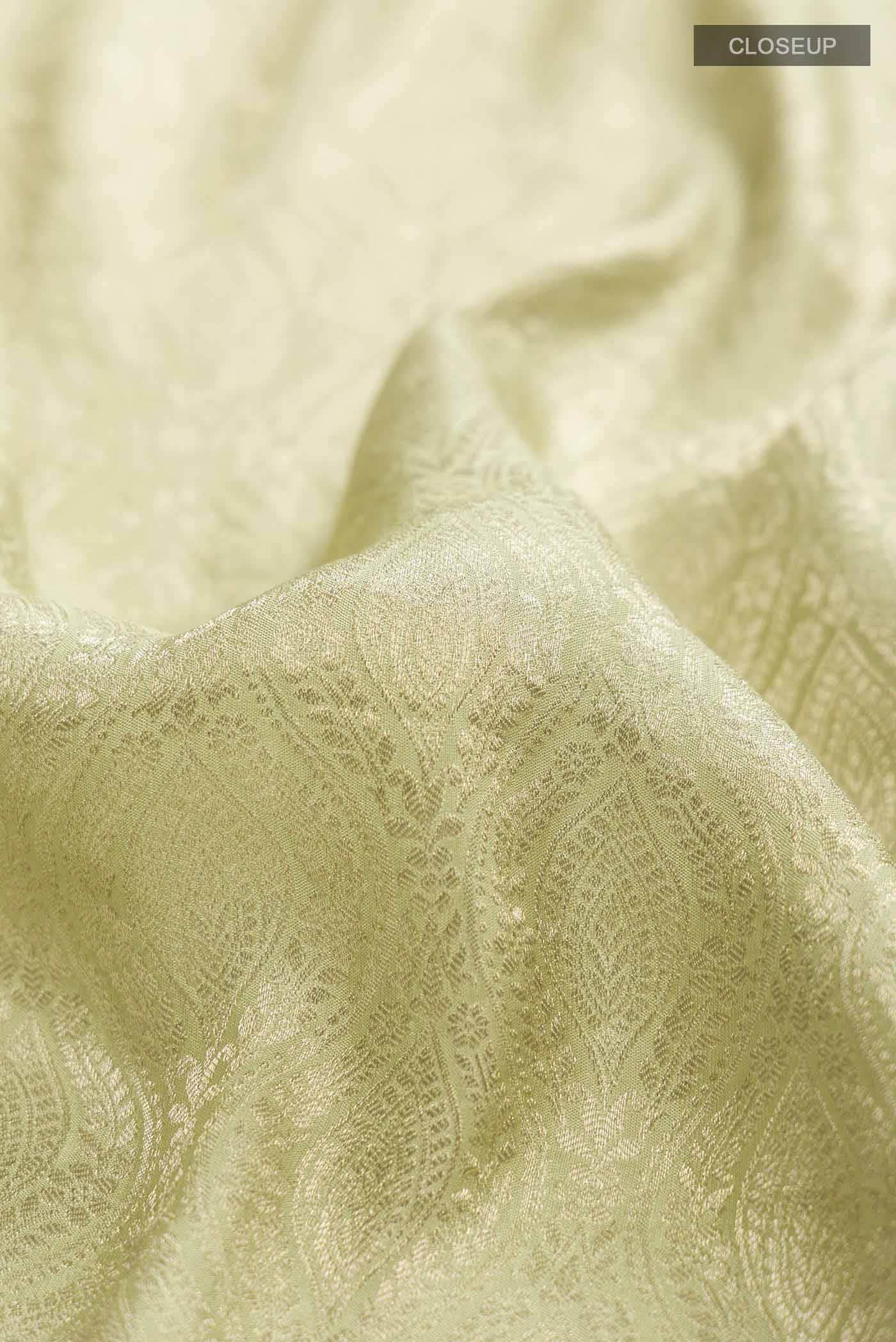 Light Green Mysore Crepe Saree