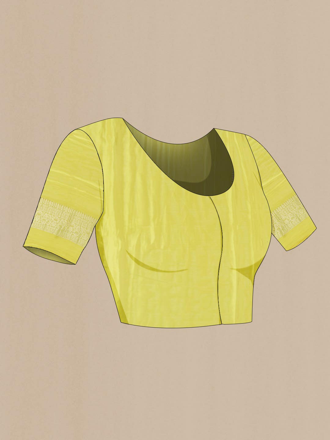 Yellow Mysore Crepe Saree