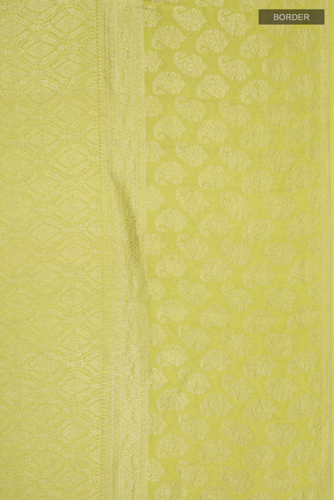 Yellow Mysore Crepe Saree