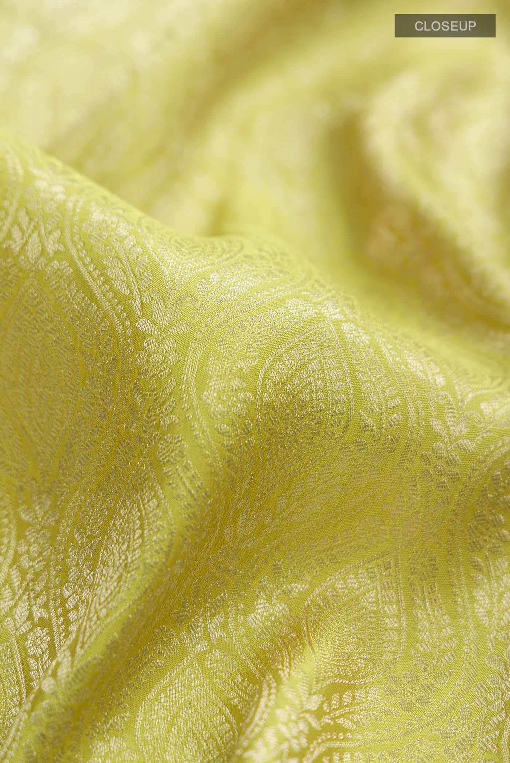 Yellow Mysore Crepe Saree