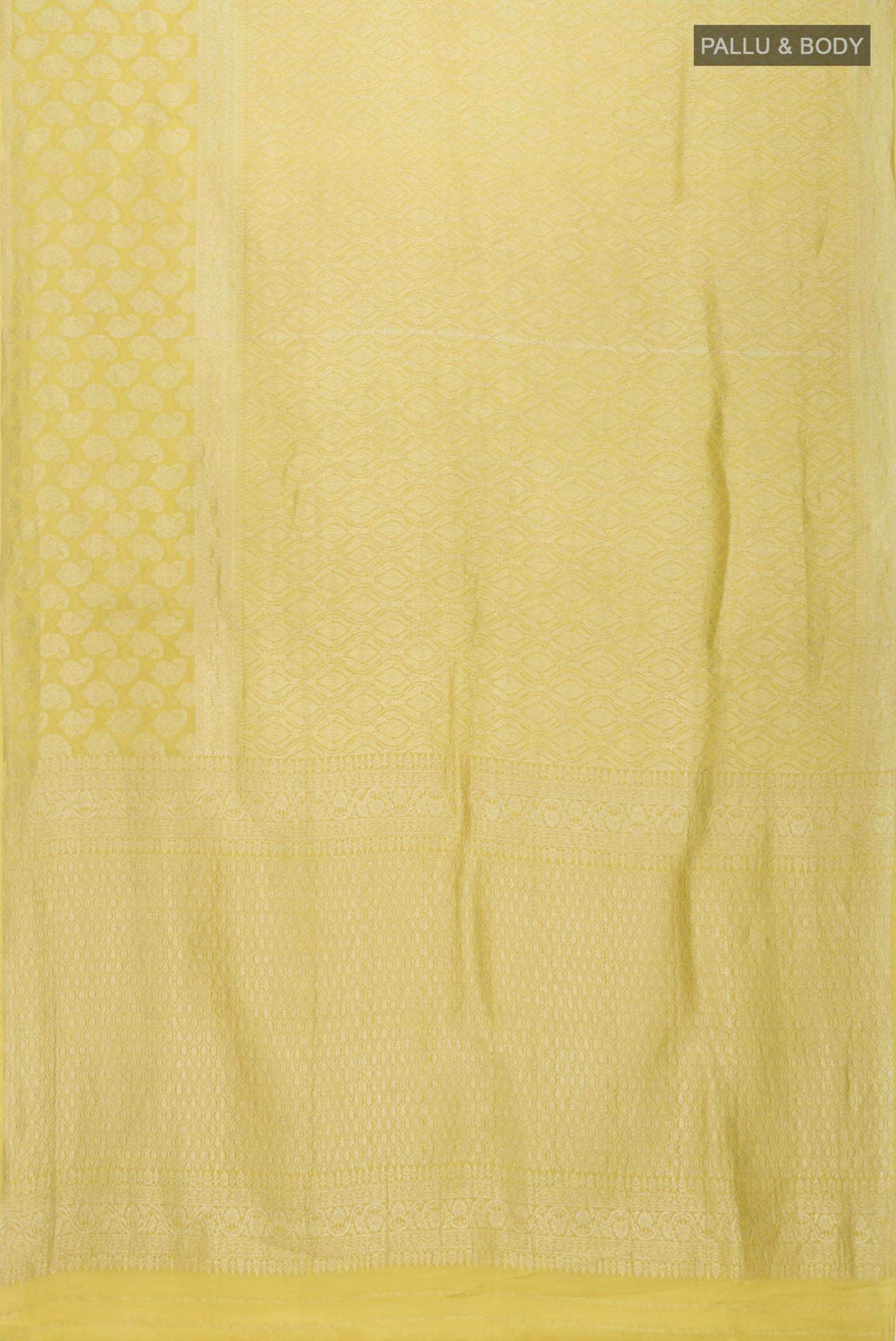 Yellow Mysore Crepe Saree