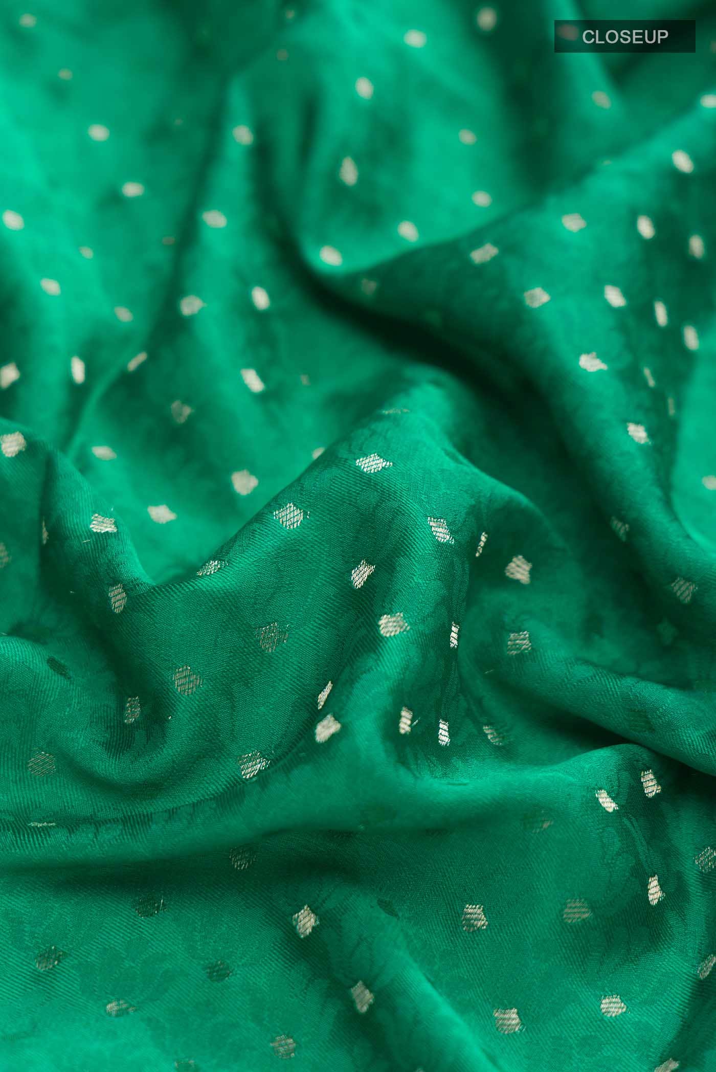 Green Mysore Crepe Saree