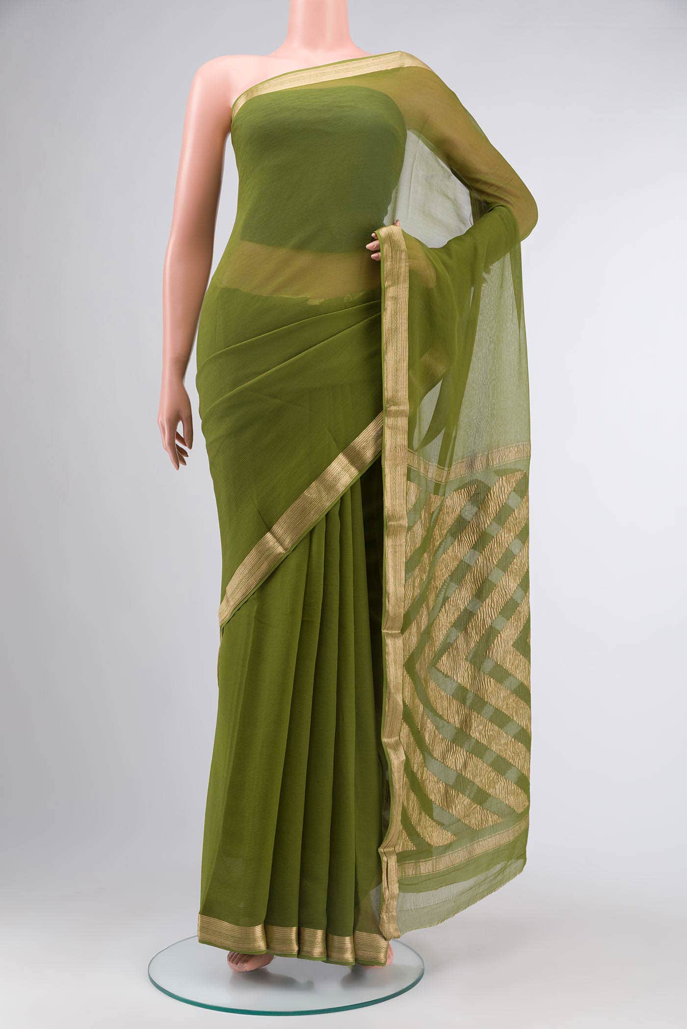 Green Mysore Chiffon Saree
