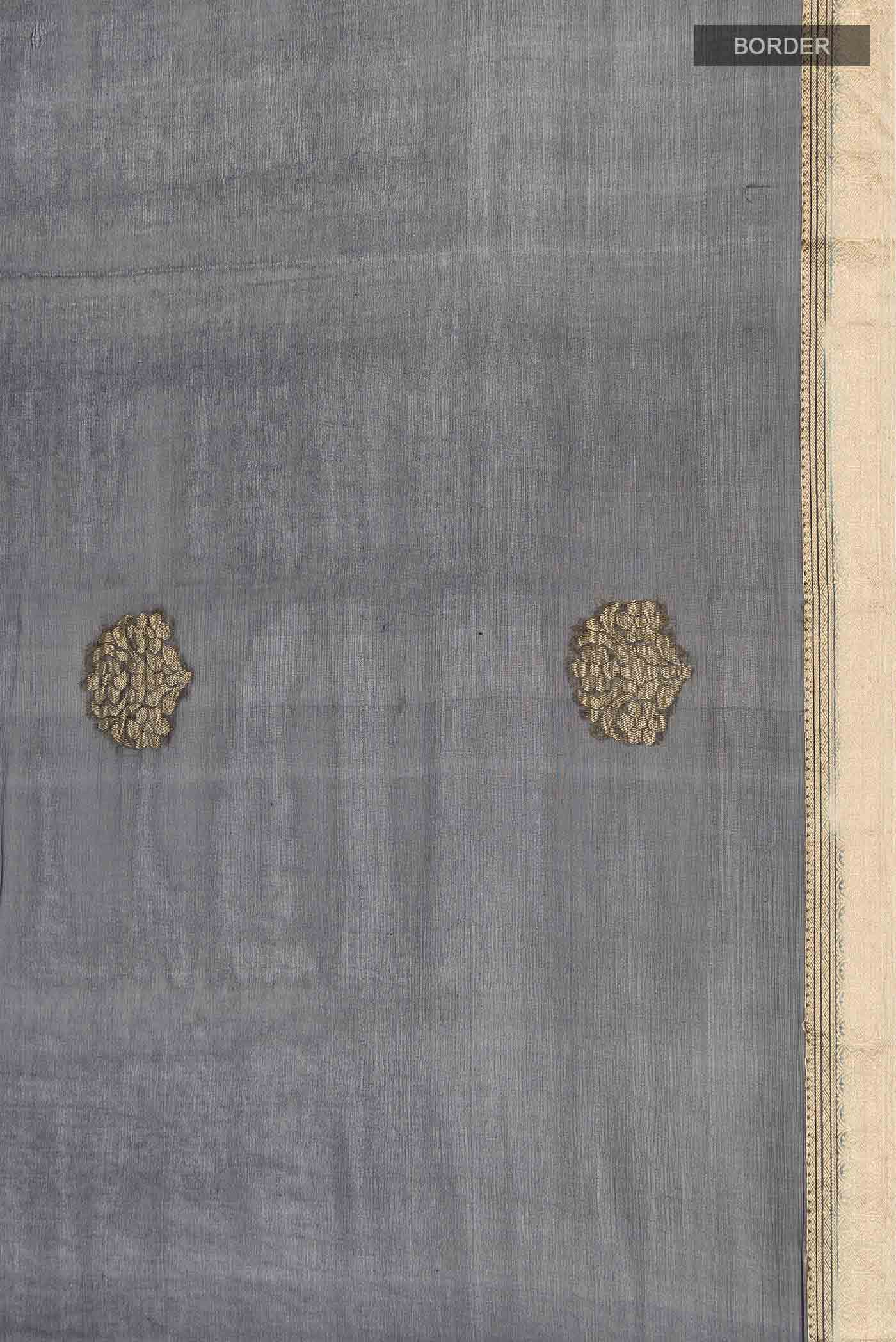 Navy Blue Mysore Chiffon Saree