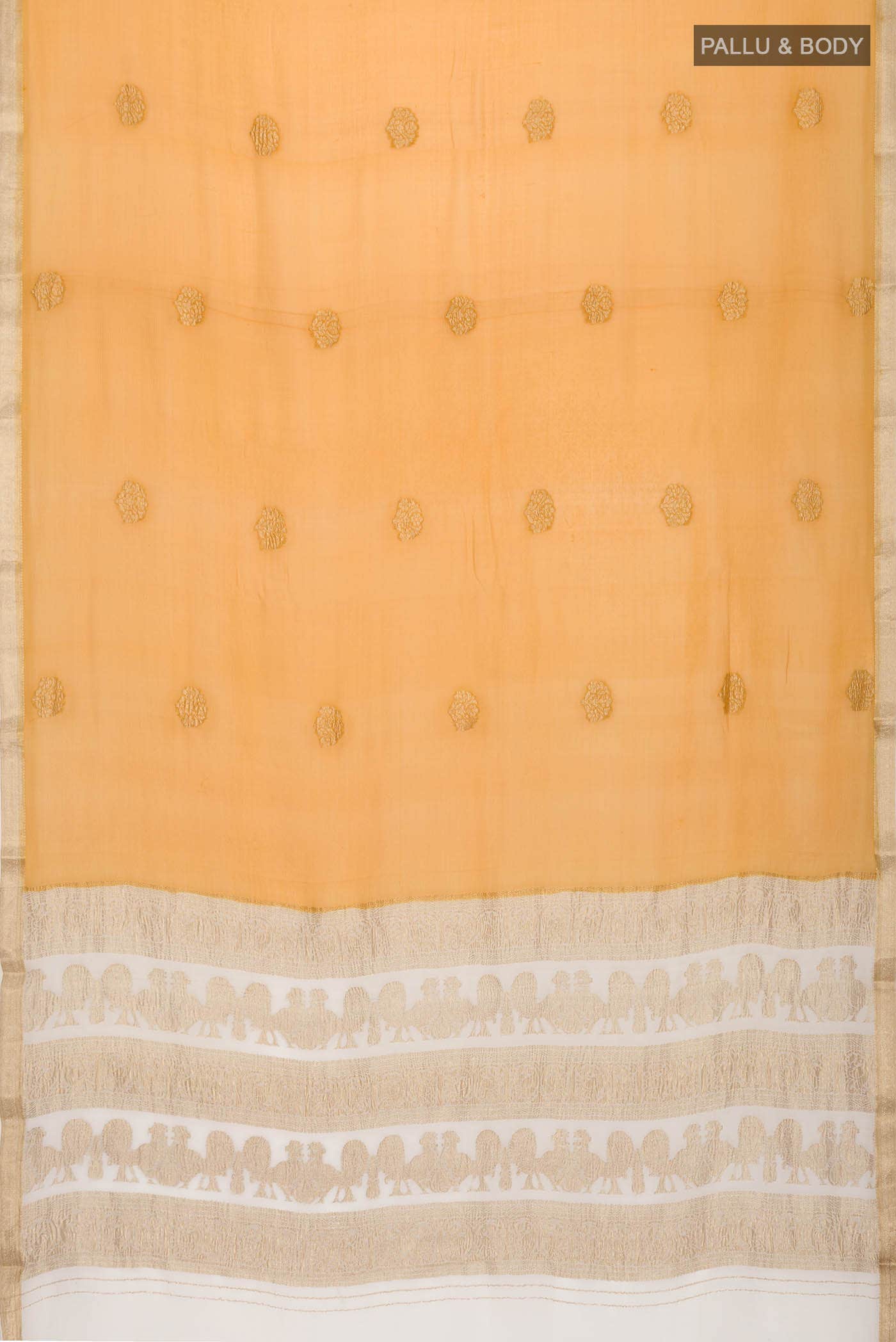 Yellow Mysore Chiffon Saree