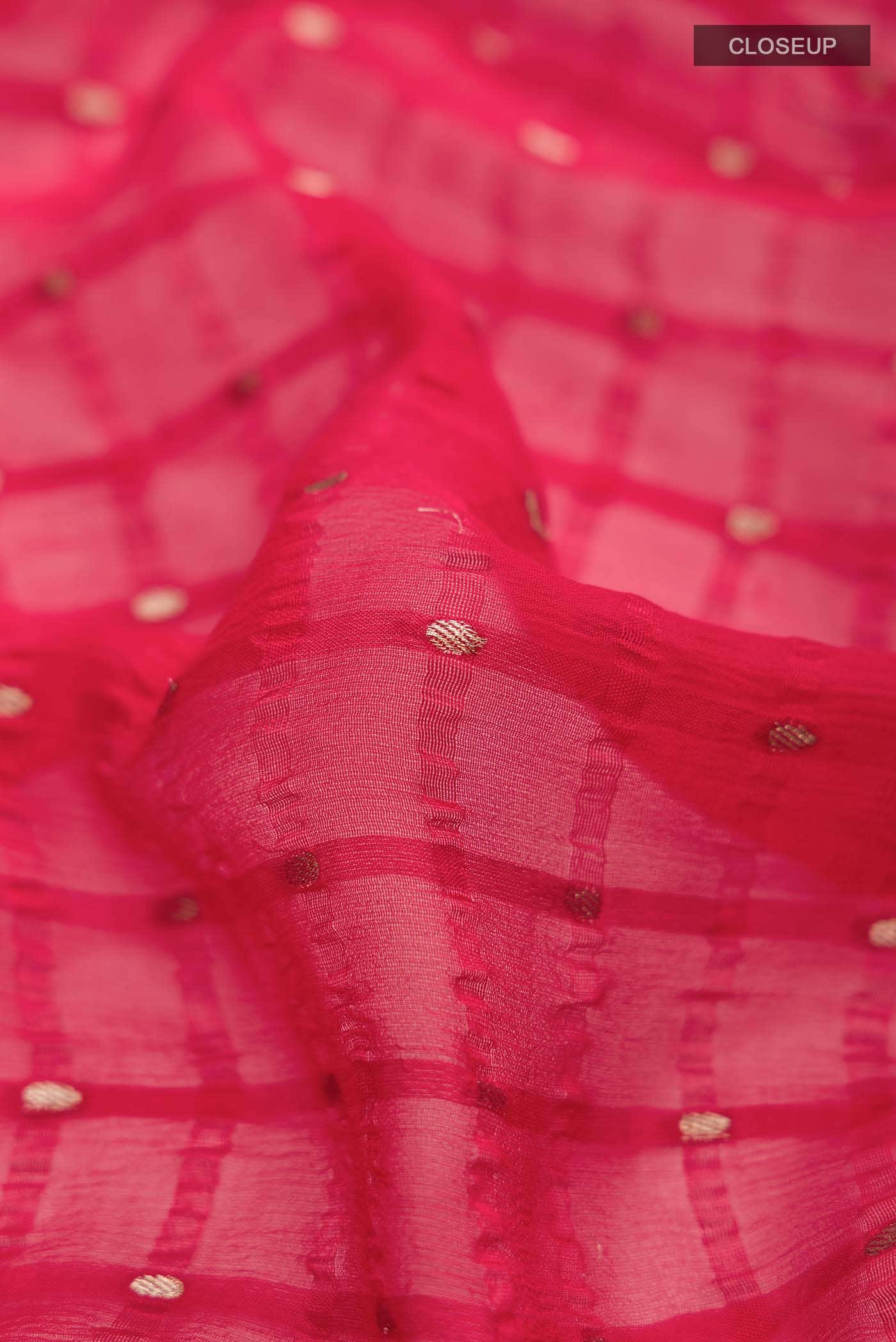 Red Mysore Chiffon Saree