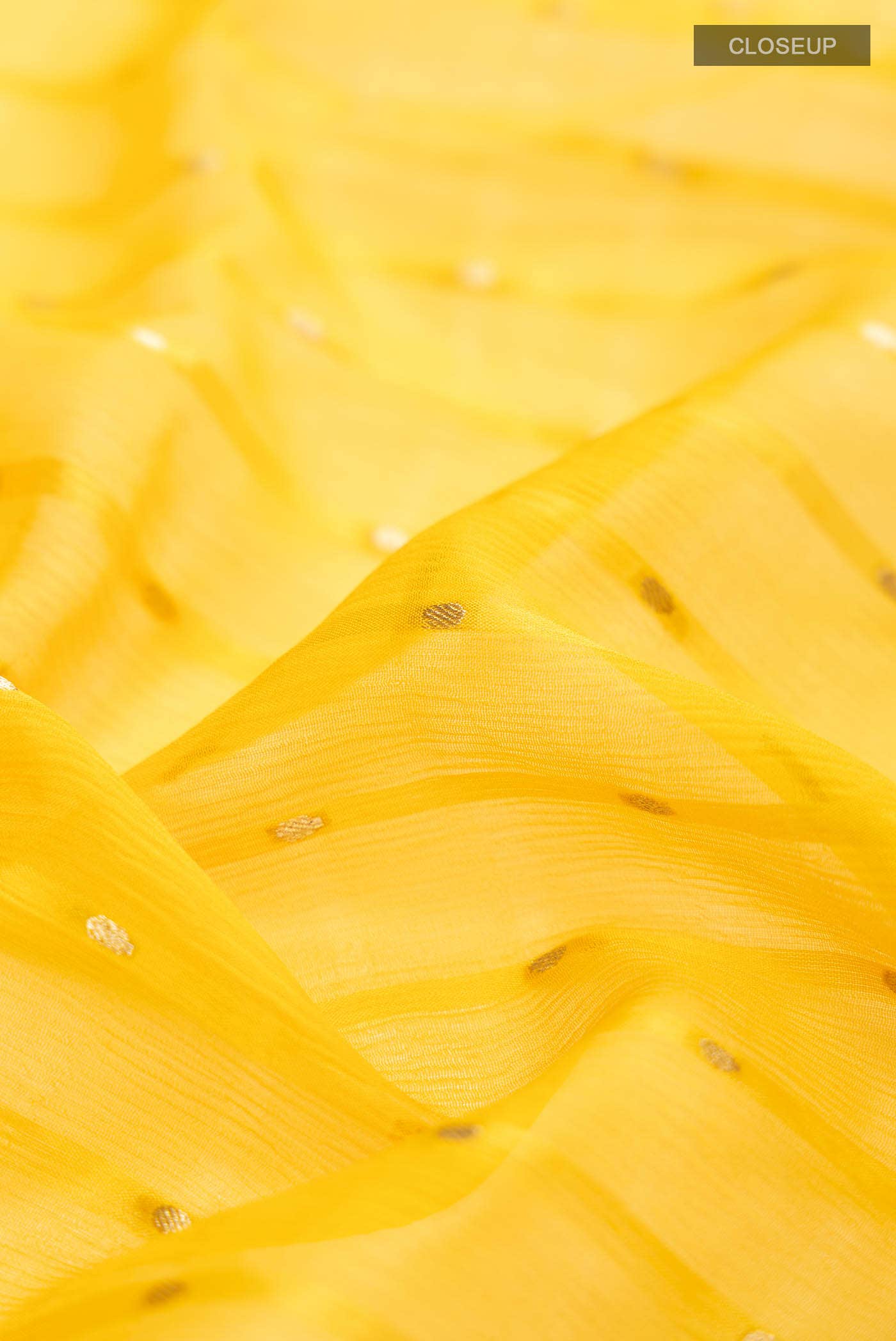 Yellow Mysore Chiffon Saree