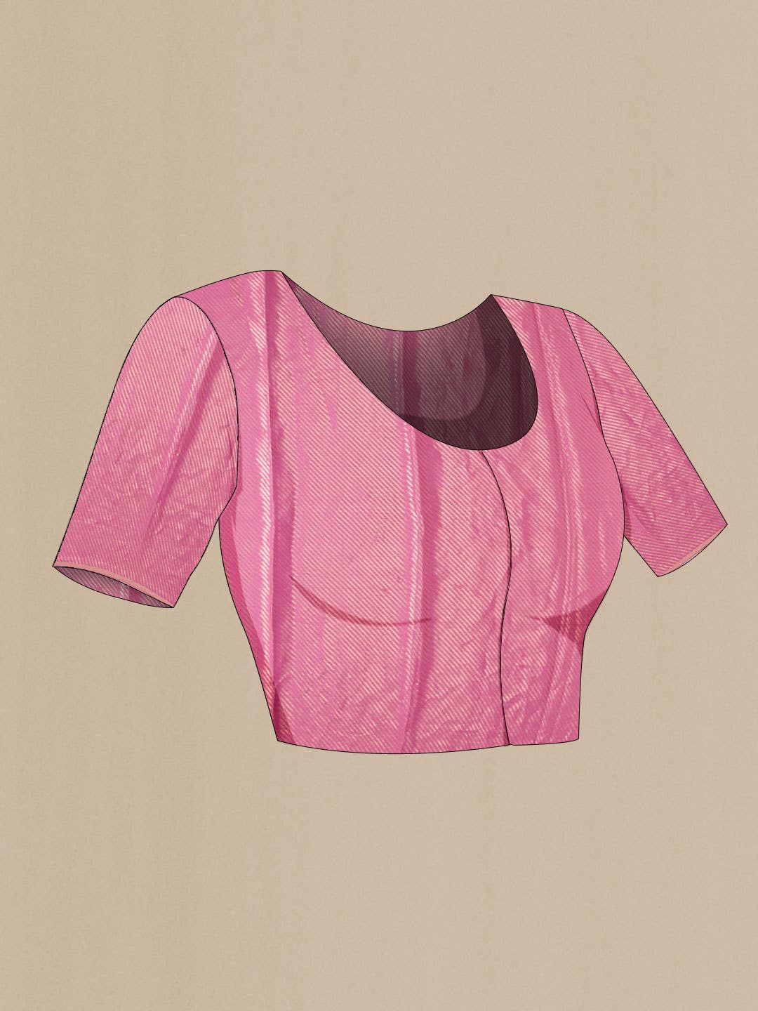 Pink Mysore Crepe Saree