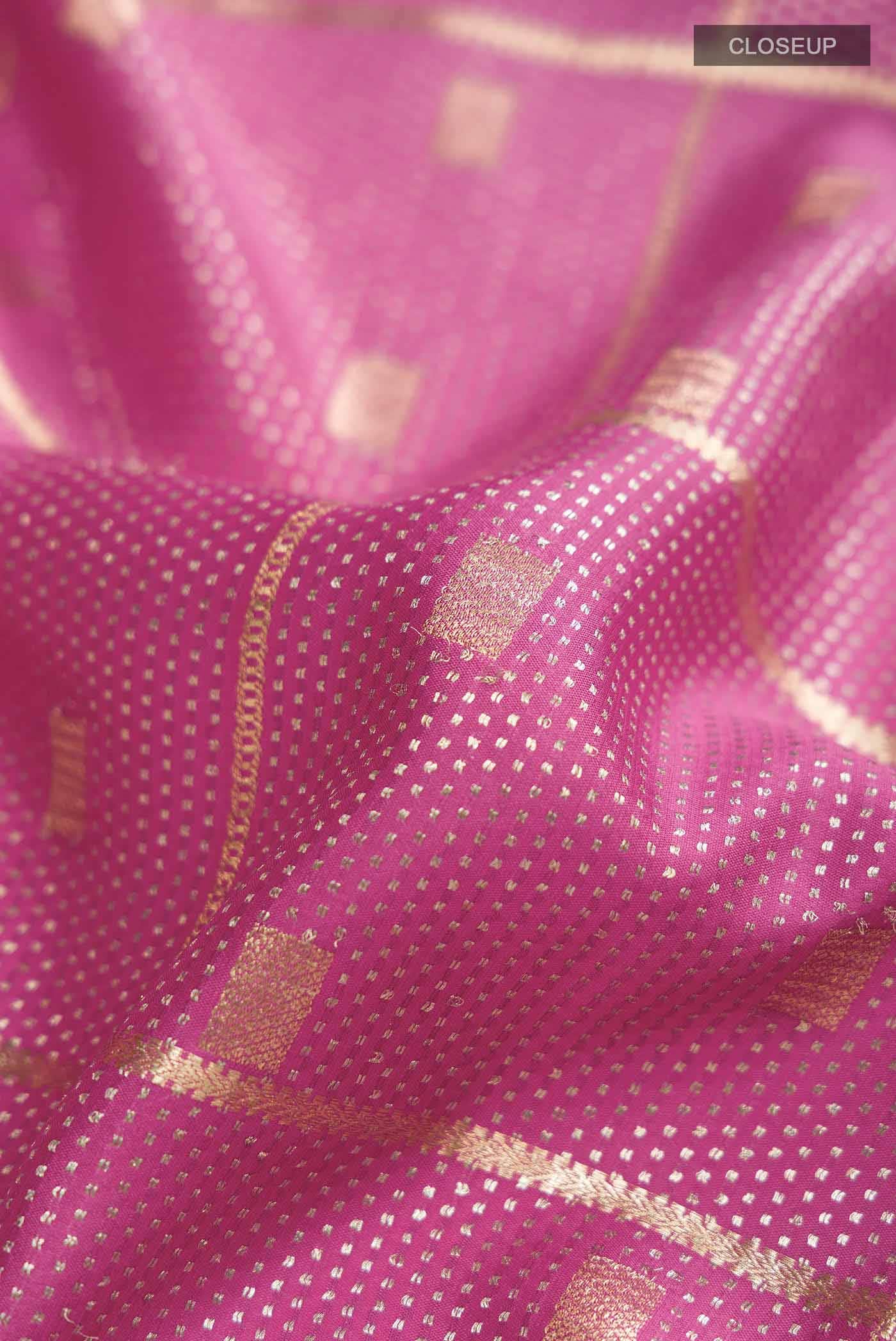 Pink Mysore Crepe Saree