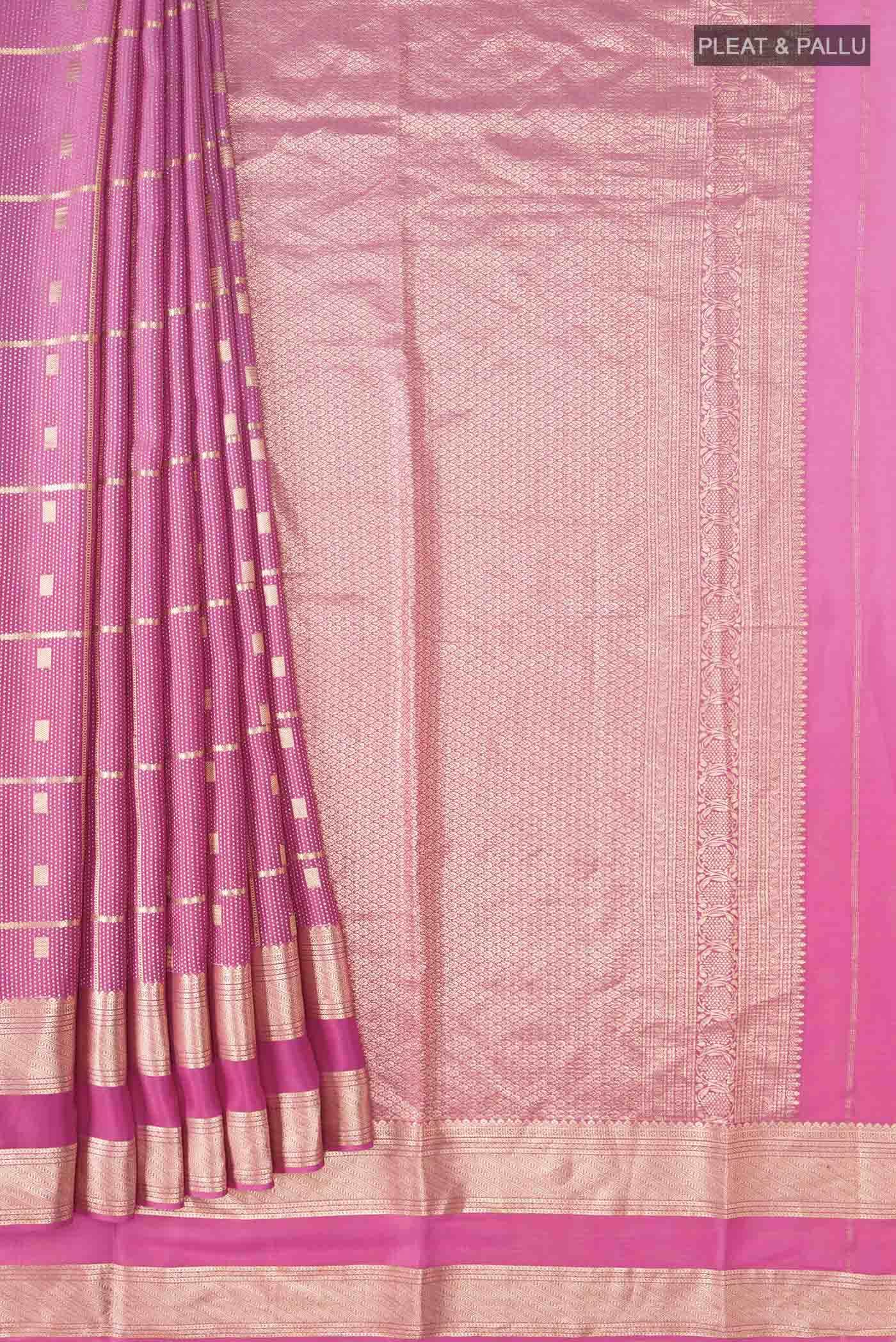 Pink Mysore Crepe Saree