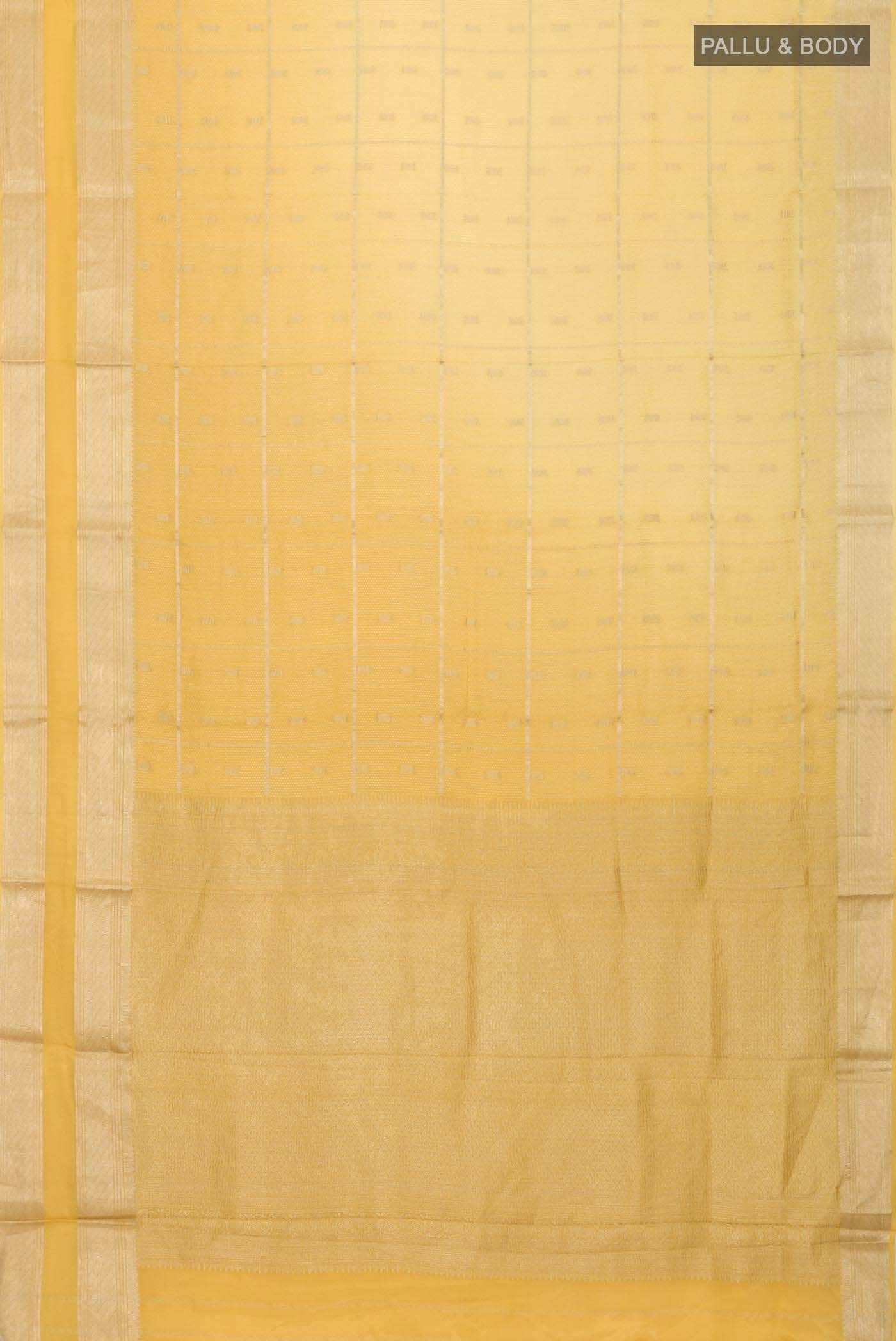 Yellow Mysore Crepe Saree