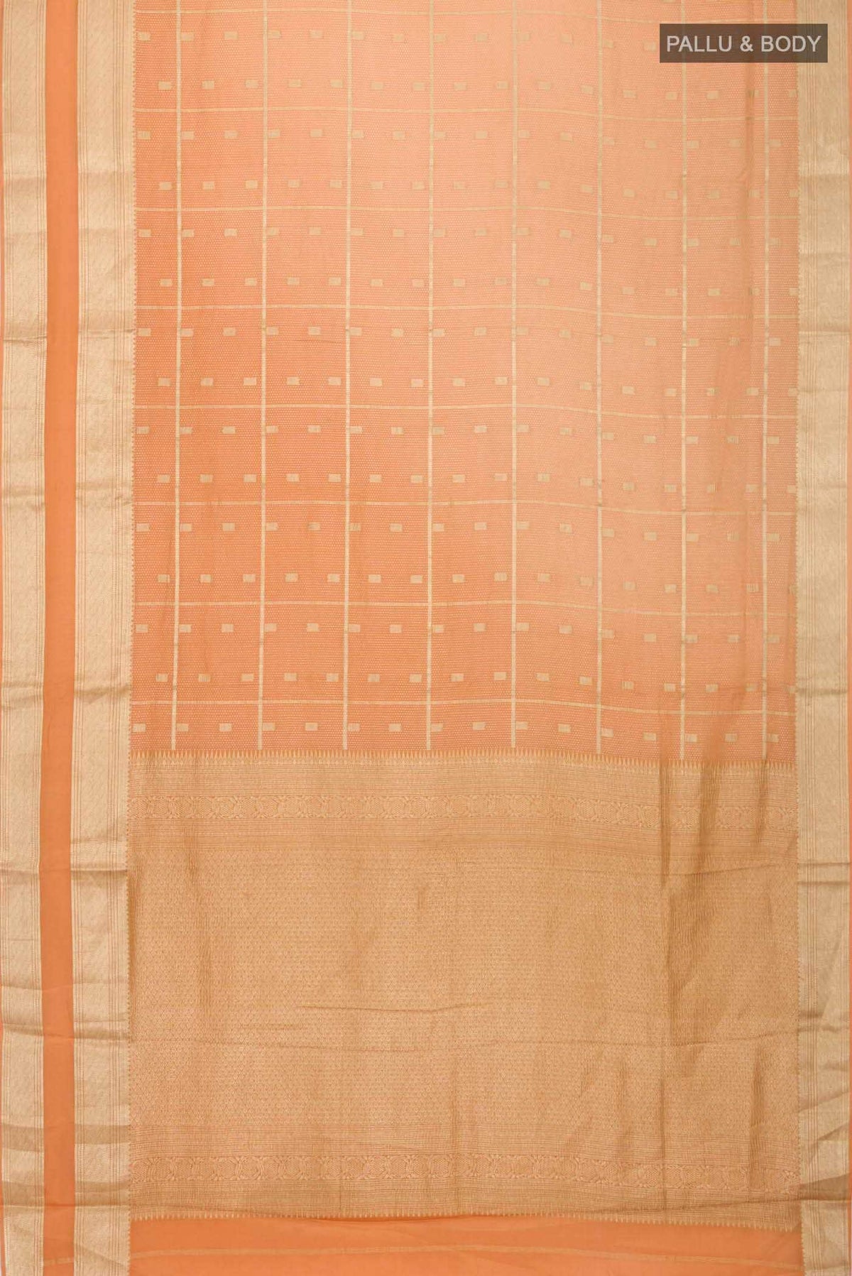 Peach Mysore Crepe Saree