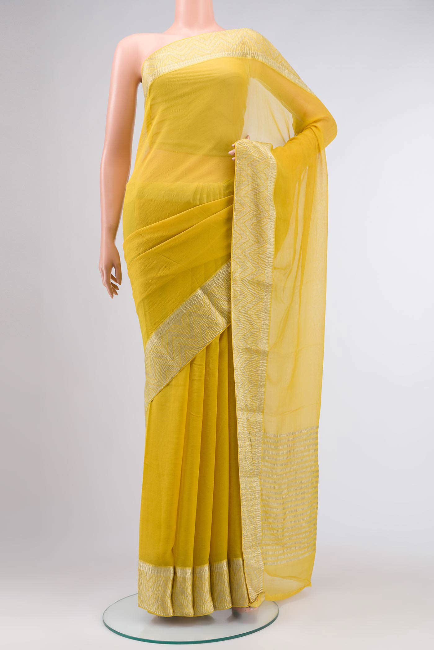 Yellow Chiffon Saree