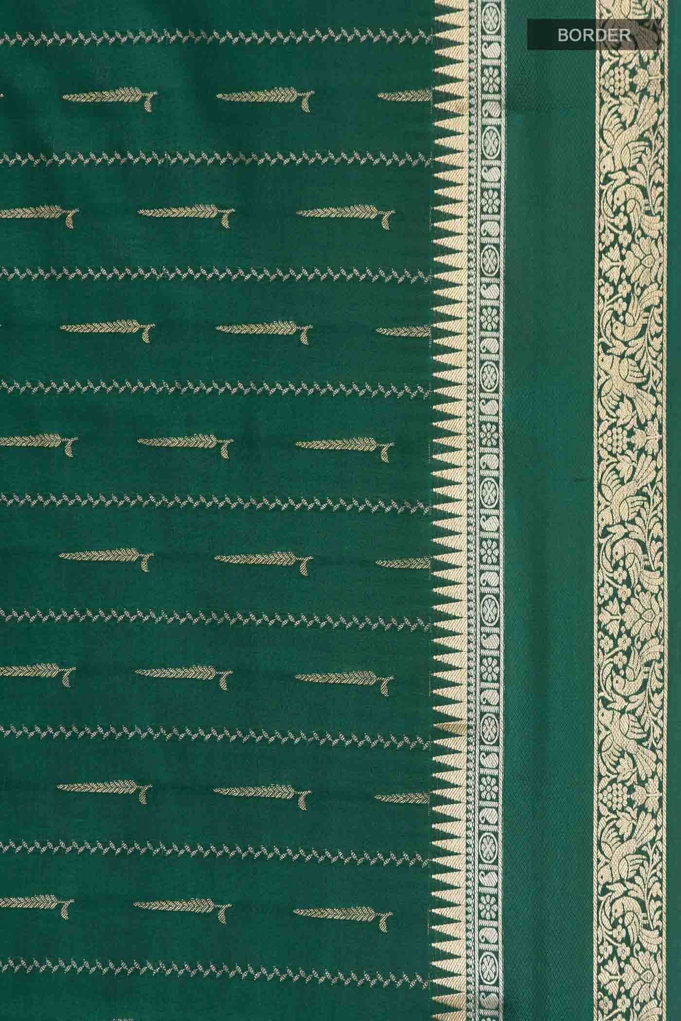 Green Mysore Crepe Saree