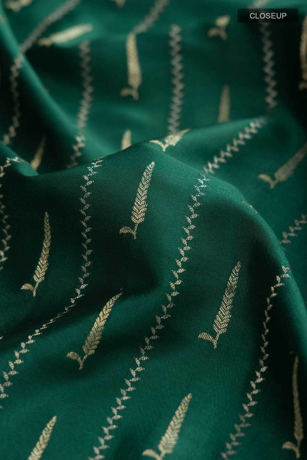 Green Mysore Crepe Saree