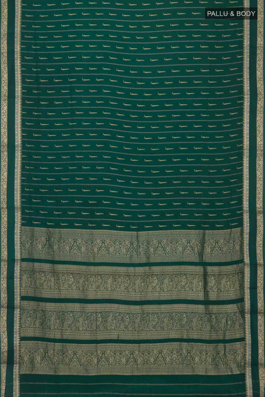 Green Mysore Crepe Saree