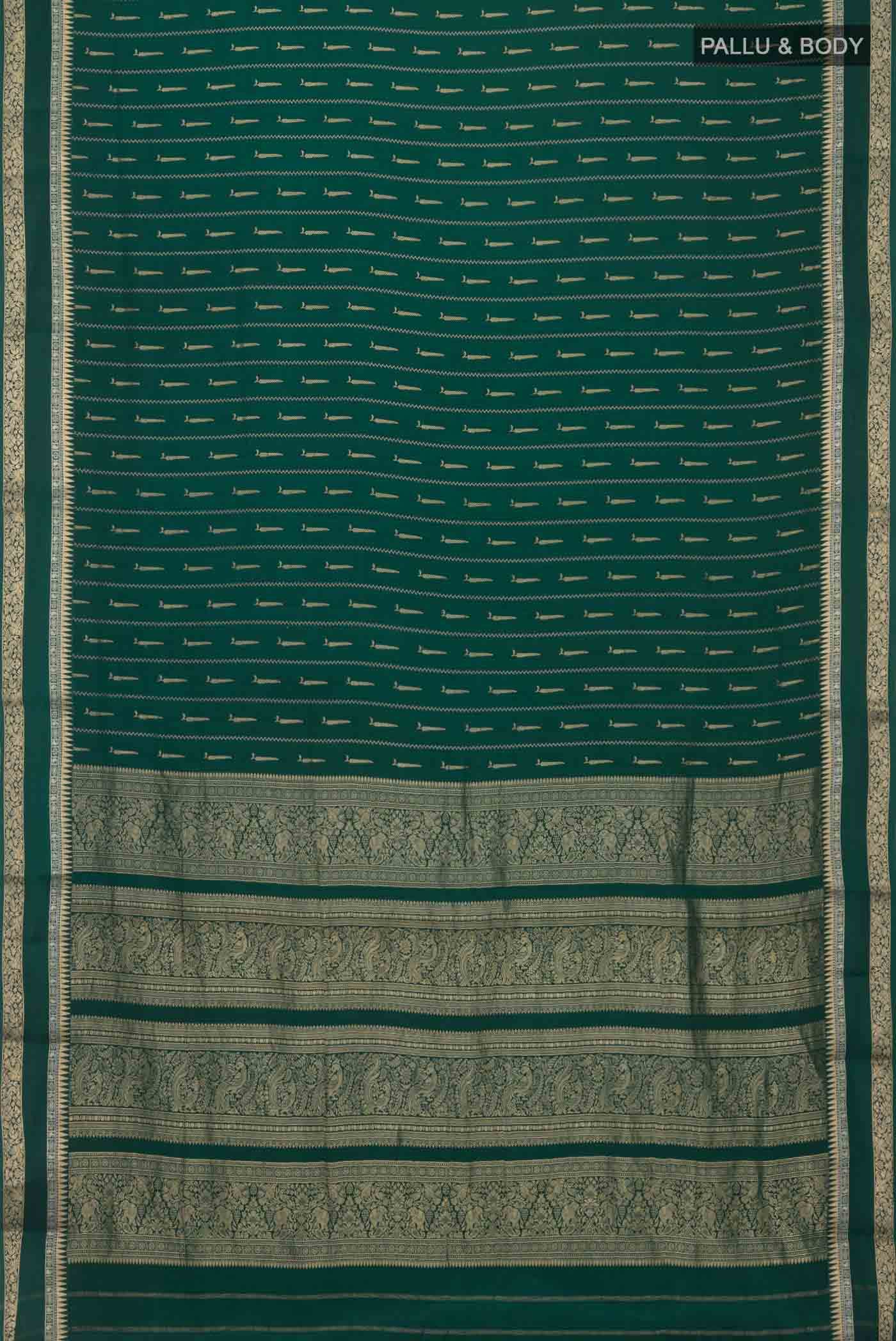Green Mysore Crepe Saree