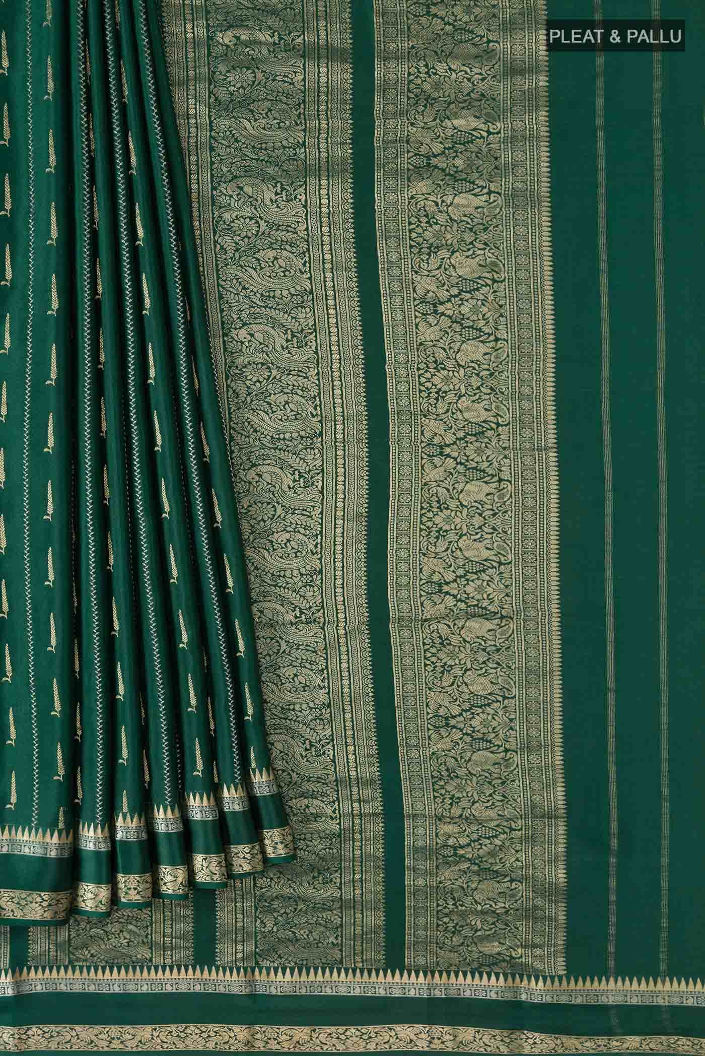 Green Mysore Crepe Saree
