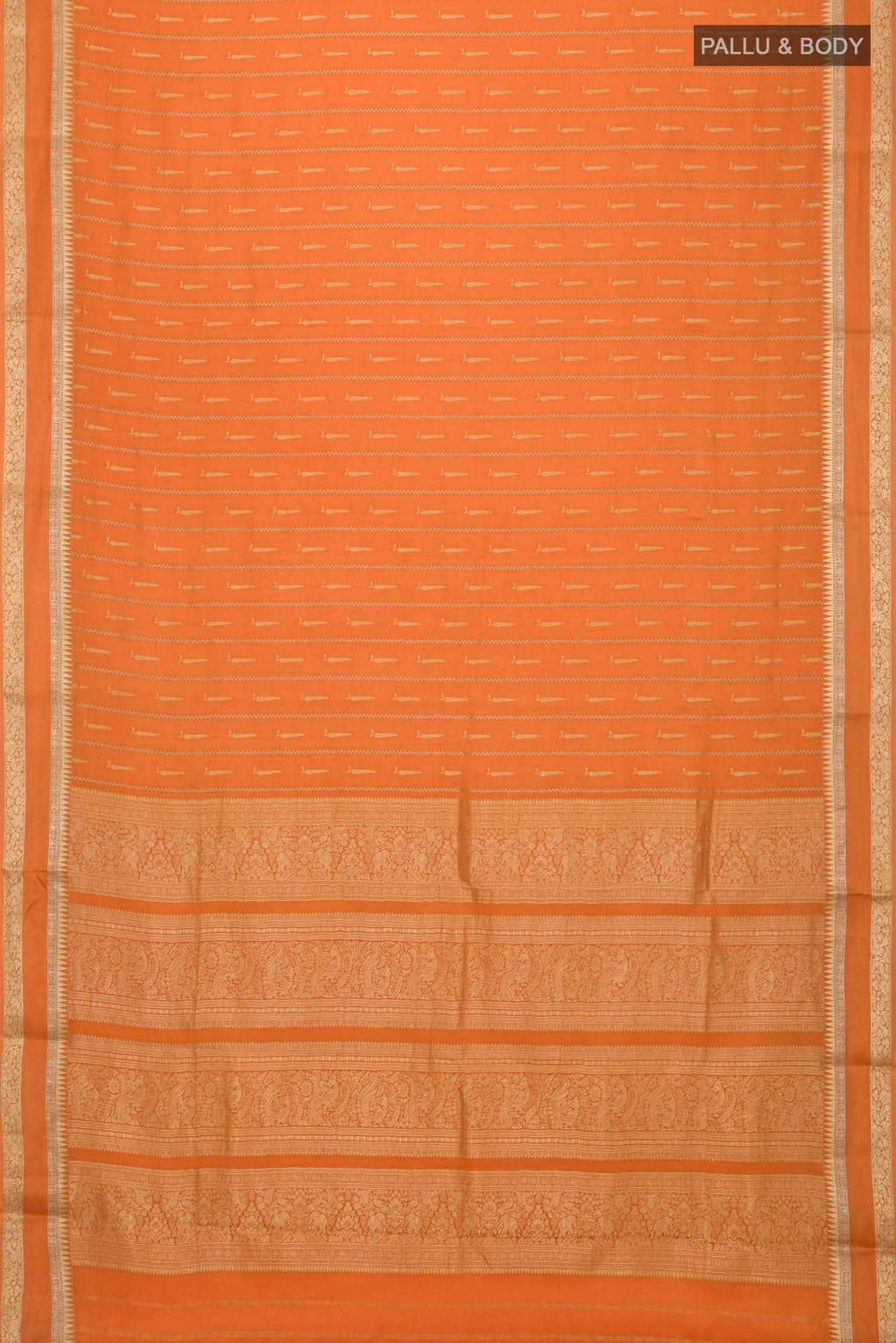 Orange Mysore Crepe Saree