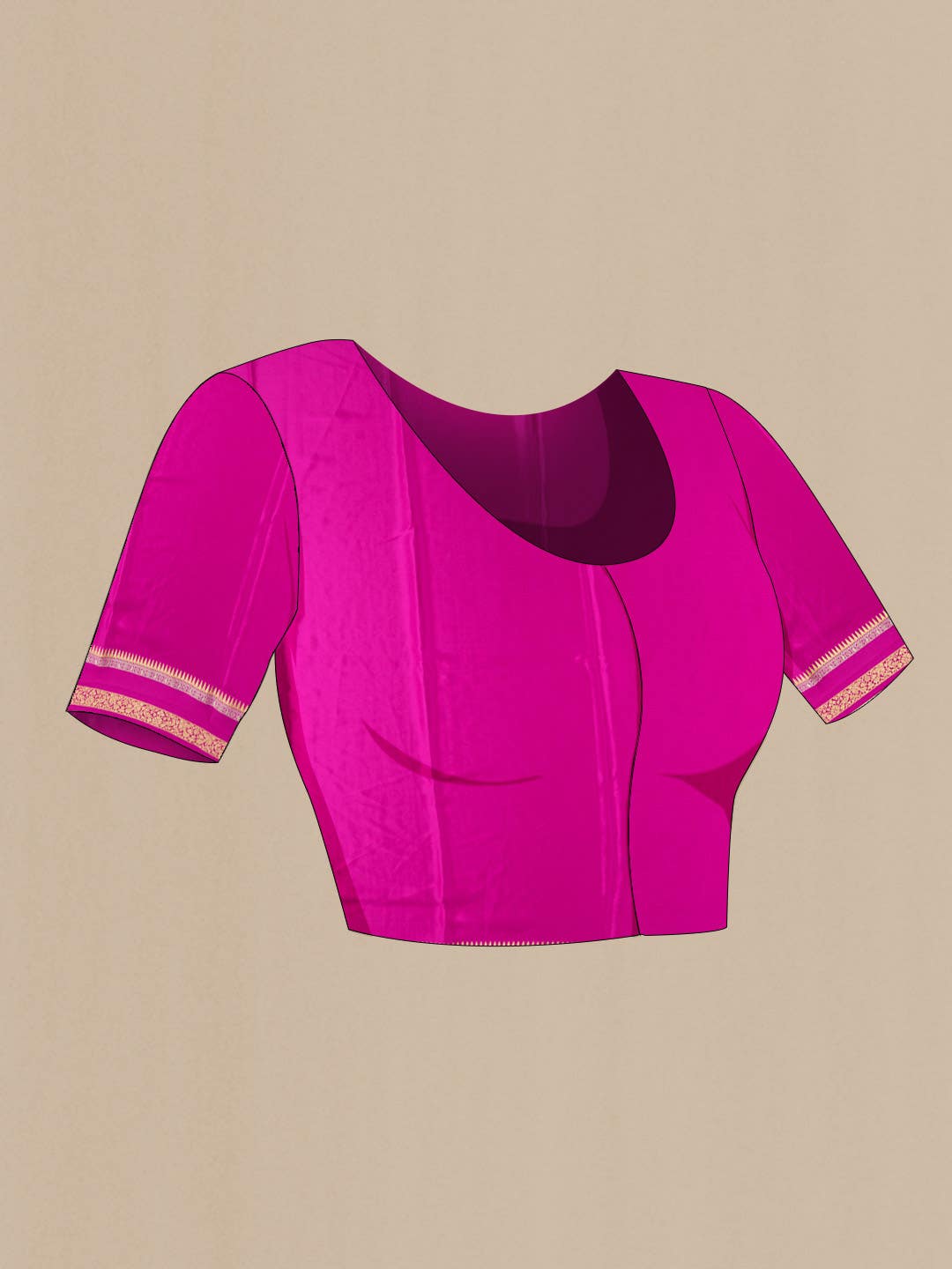 Pink Mysore Crepe Saree