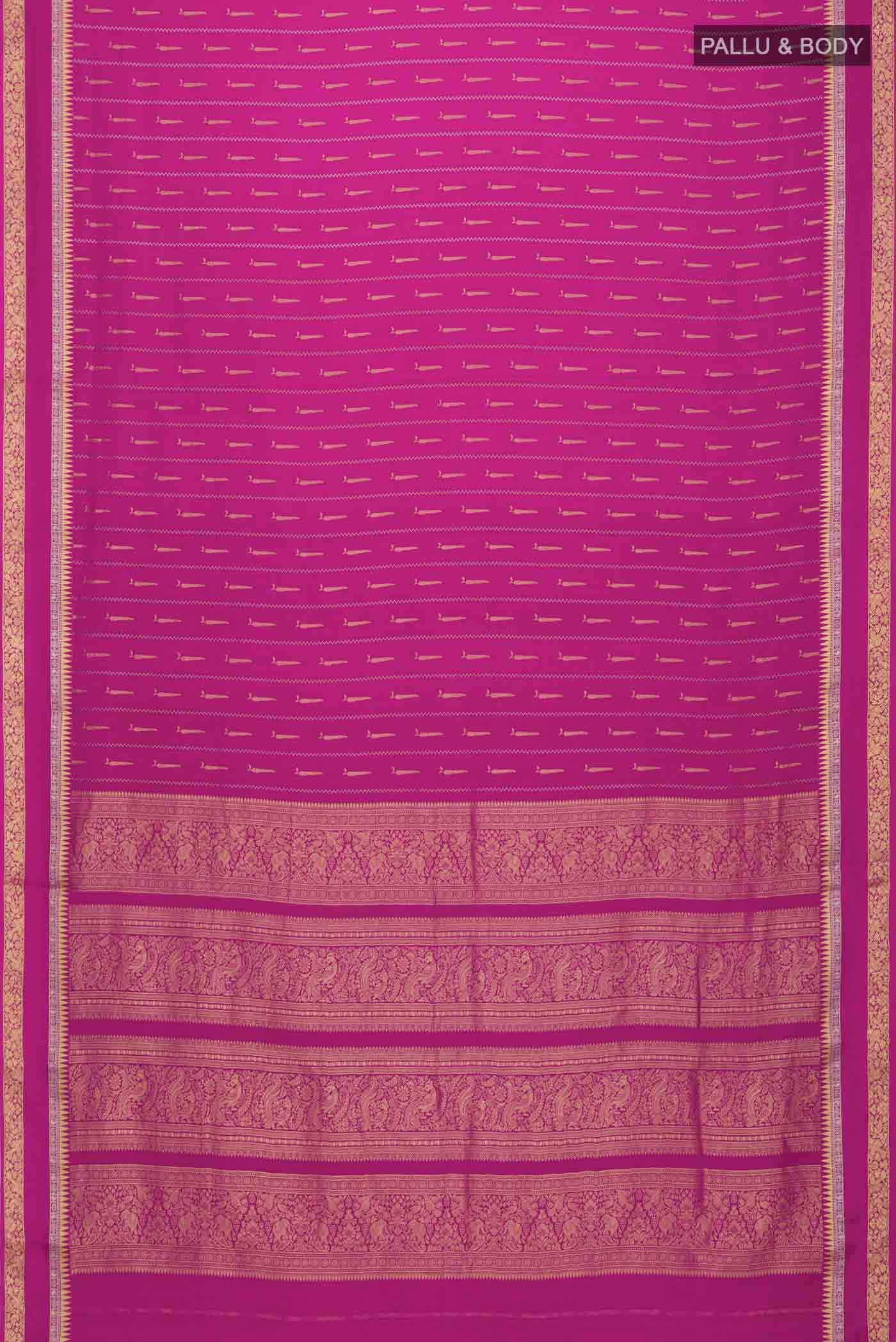 Pink Mysore Crepe Saree