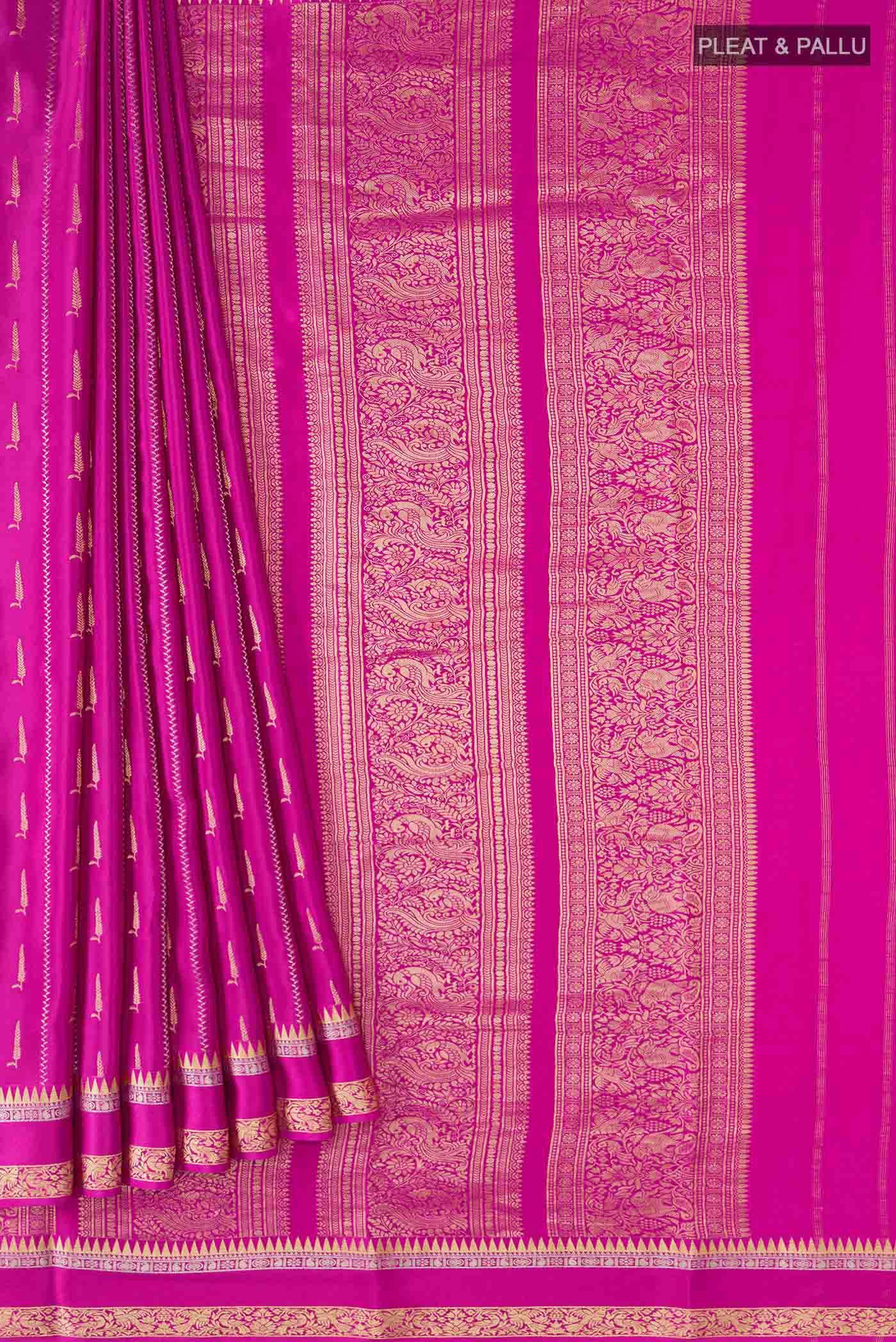 Pink Mysore Crepe Saree