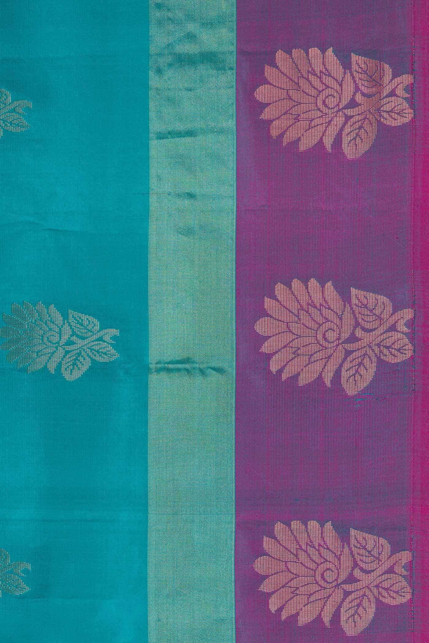 Green Dual Tone Soft Silk Saree