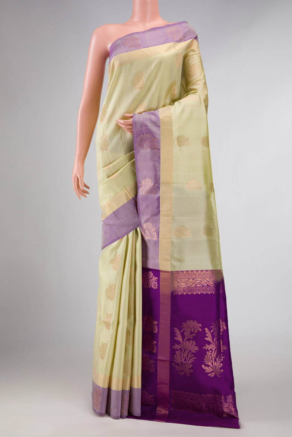 Pista Green Dual Tone Soft Silk Saree