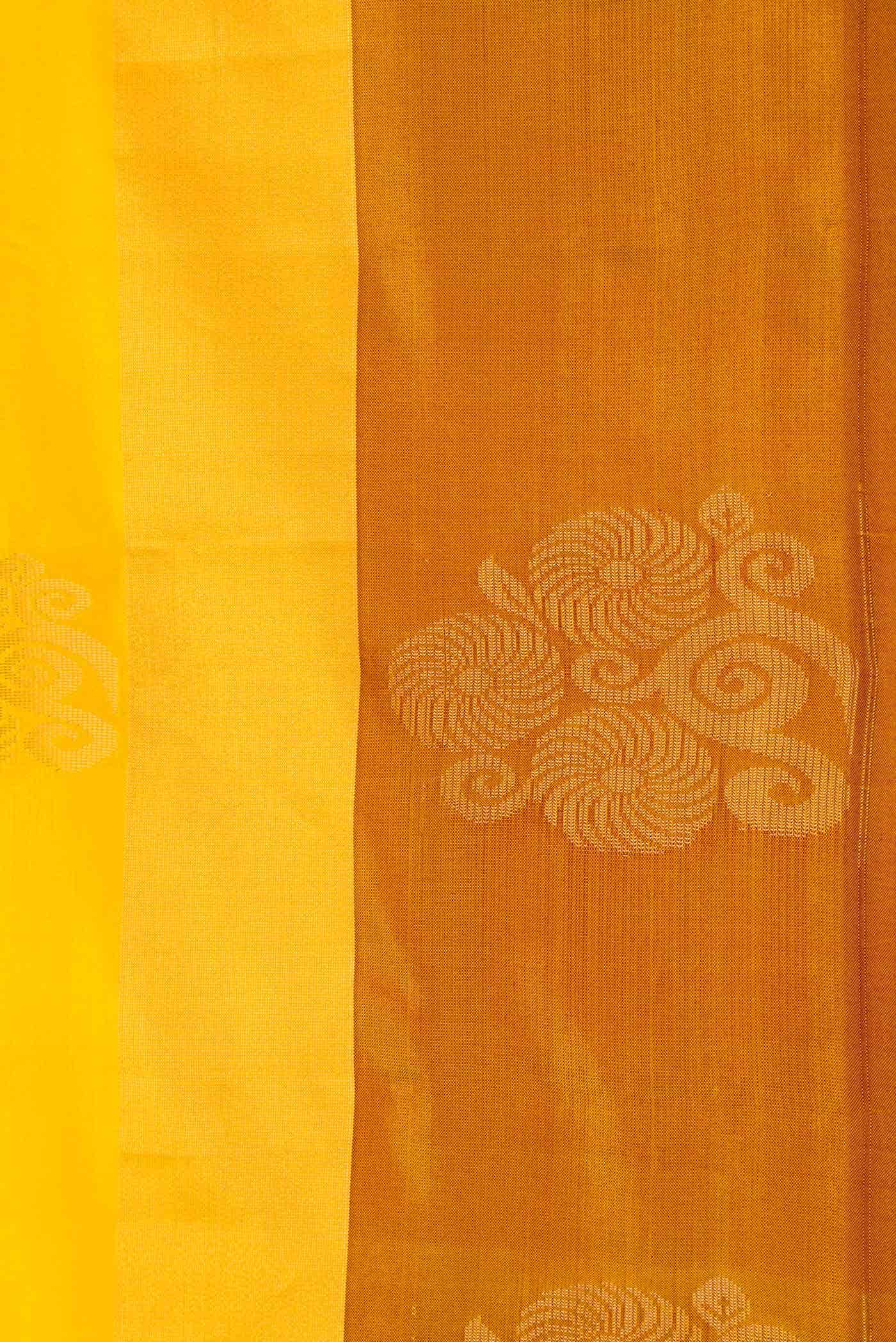 Yellow Dual Tone Soft Silk Saree