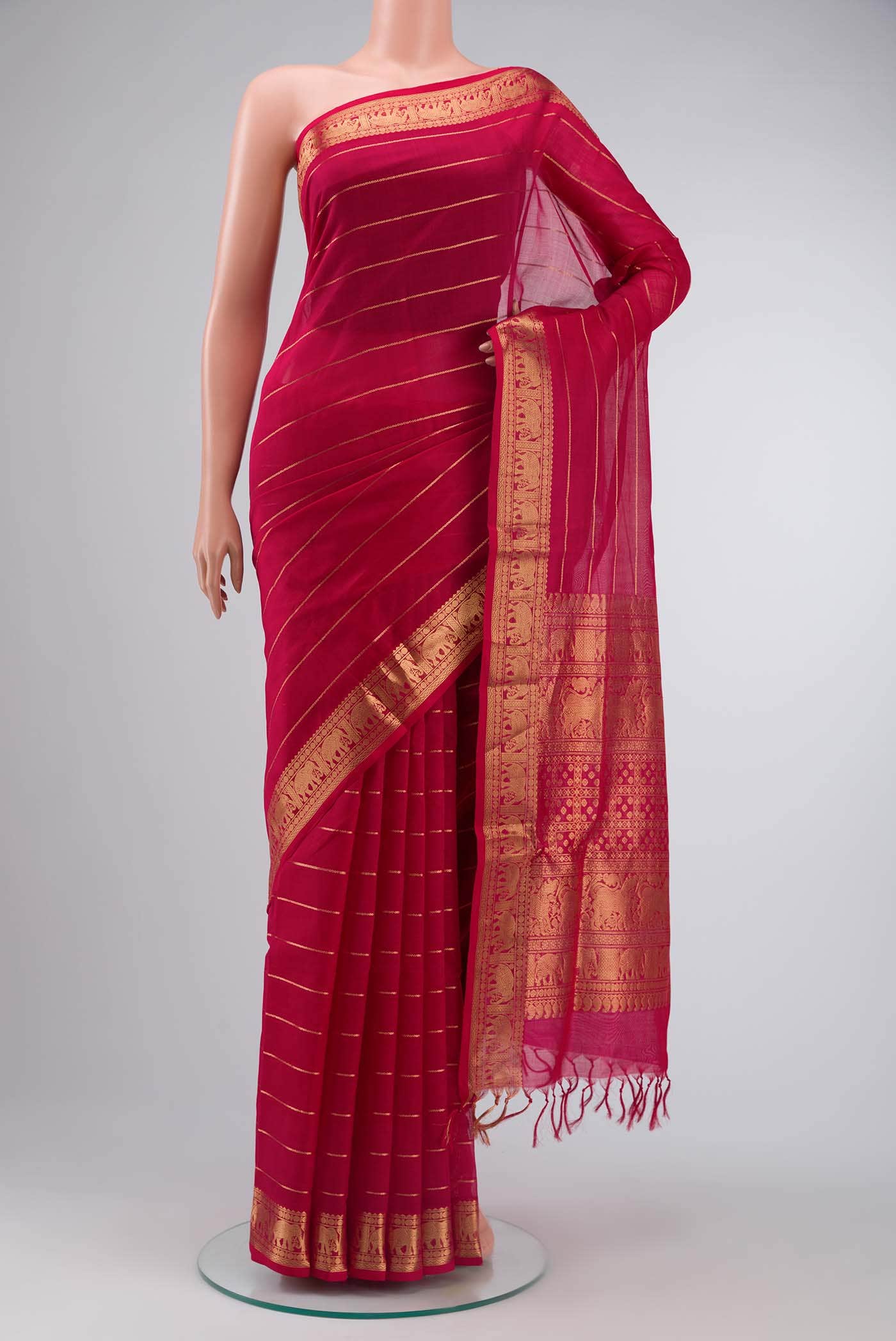 Pink Silk Cotton Saree
