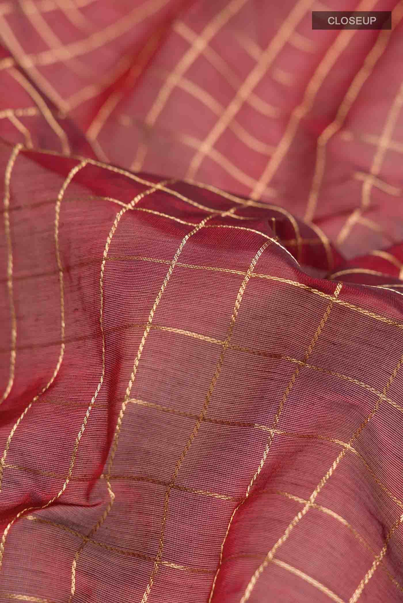 Maroon Silk Cotton Saree