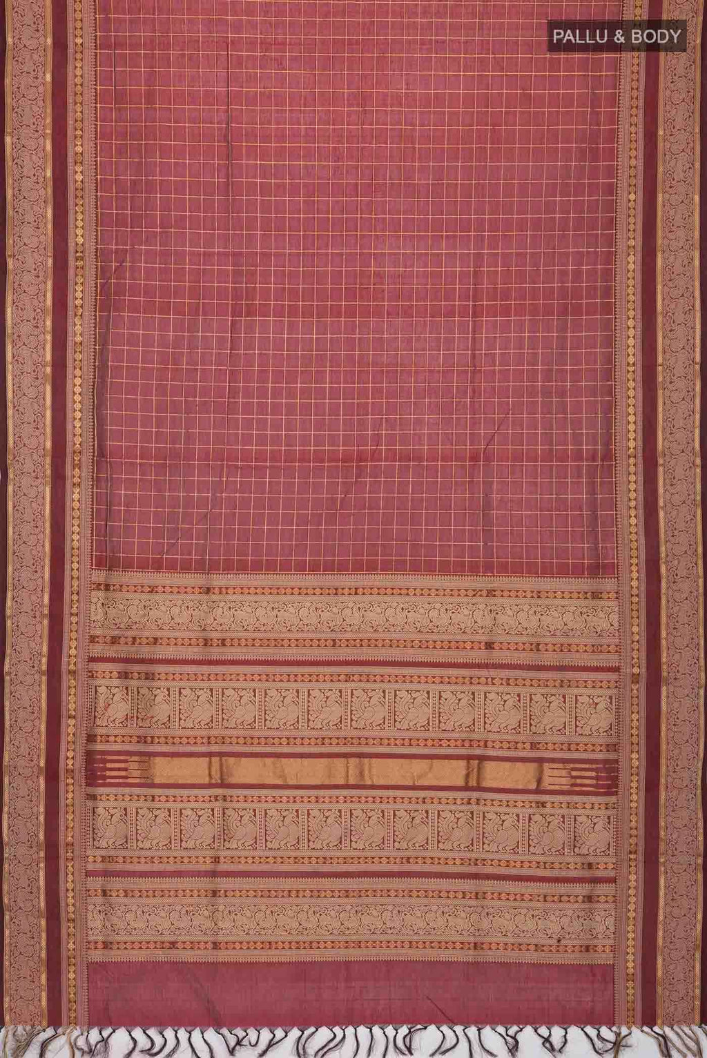 Maroon Silk Cotton Saree