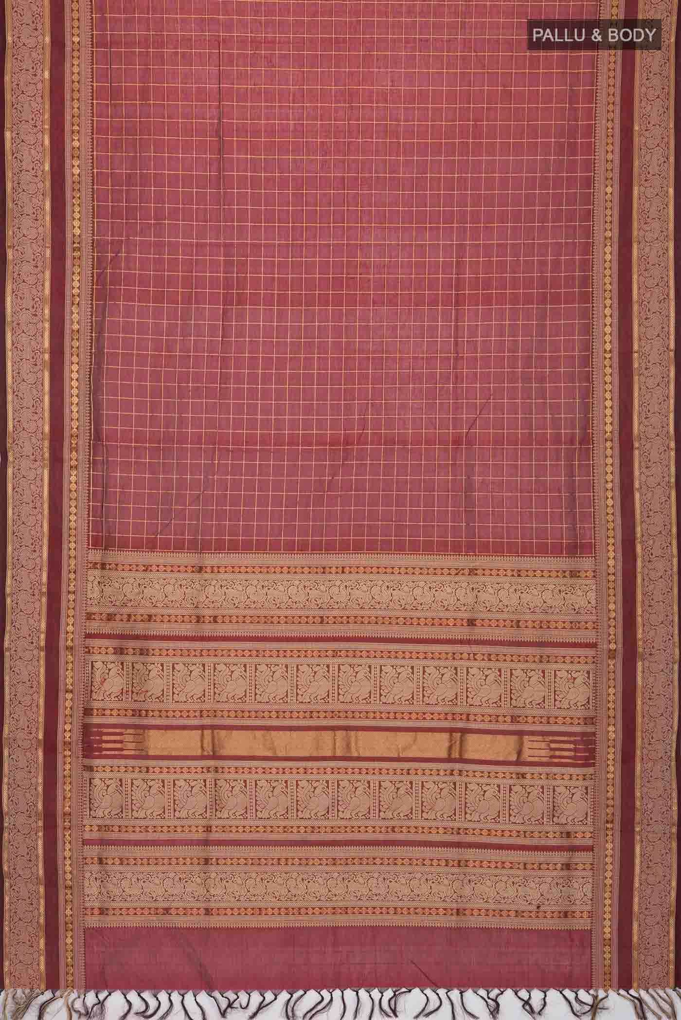 Maroon Silk Cotton Saree
