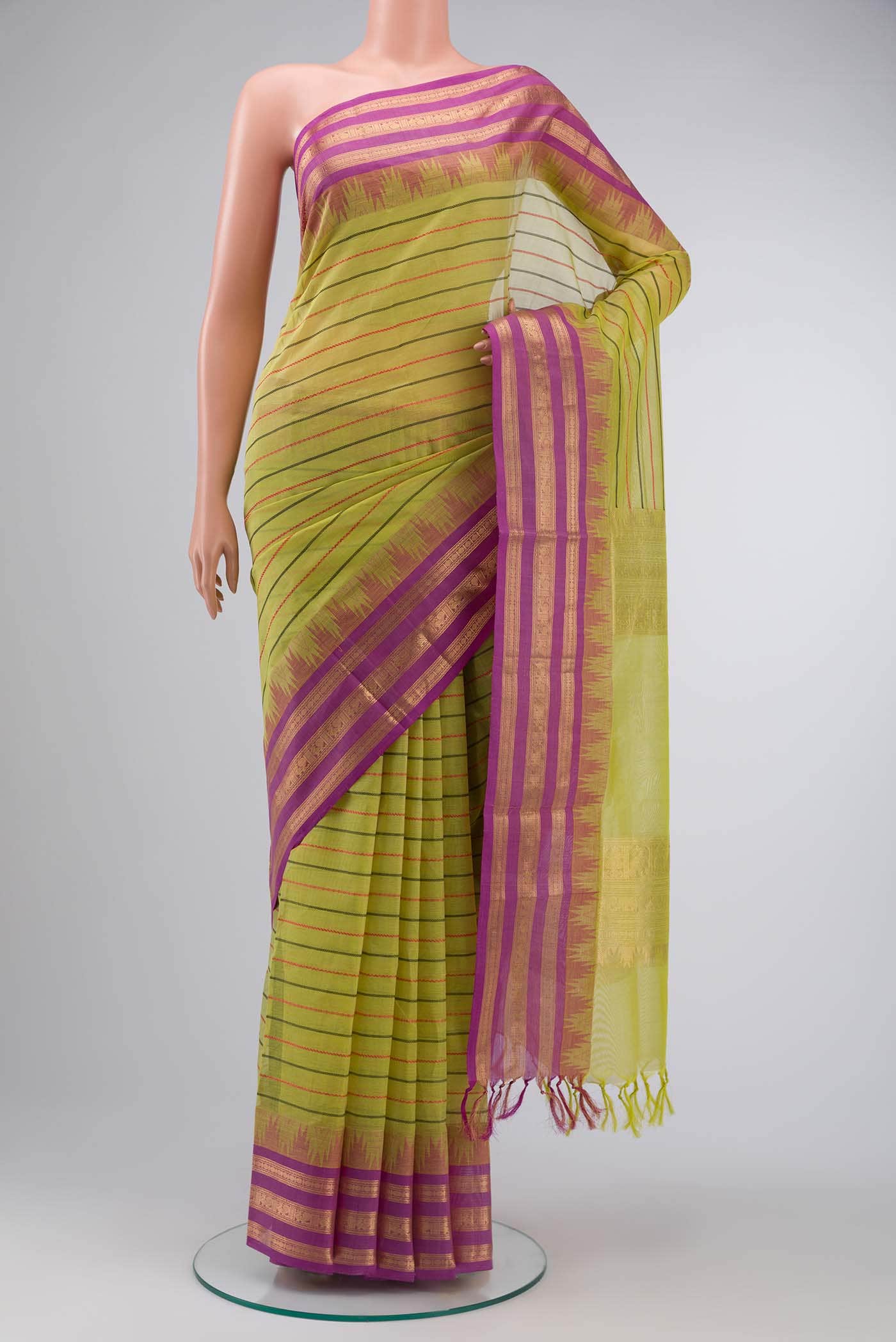 Green Silk Cotton Saree