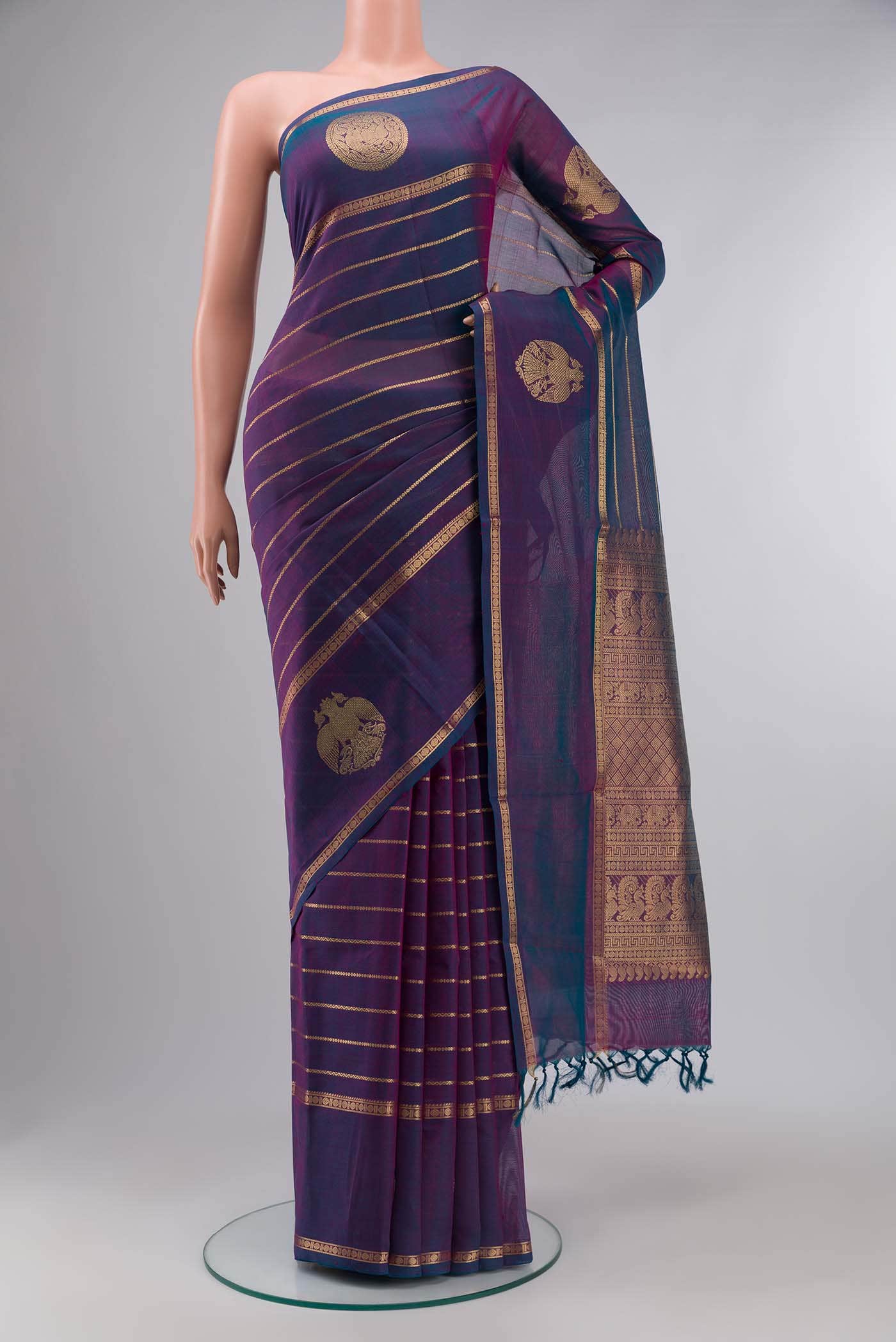 Blue Silk Cotton Saree