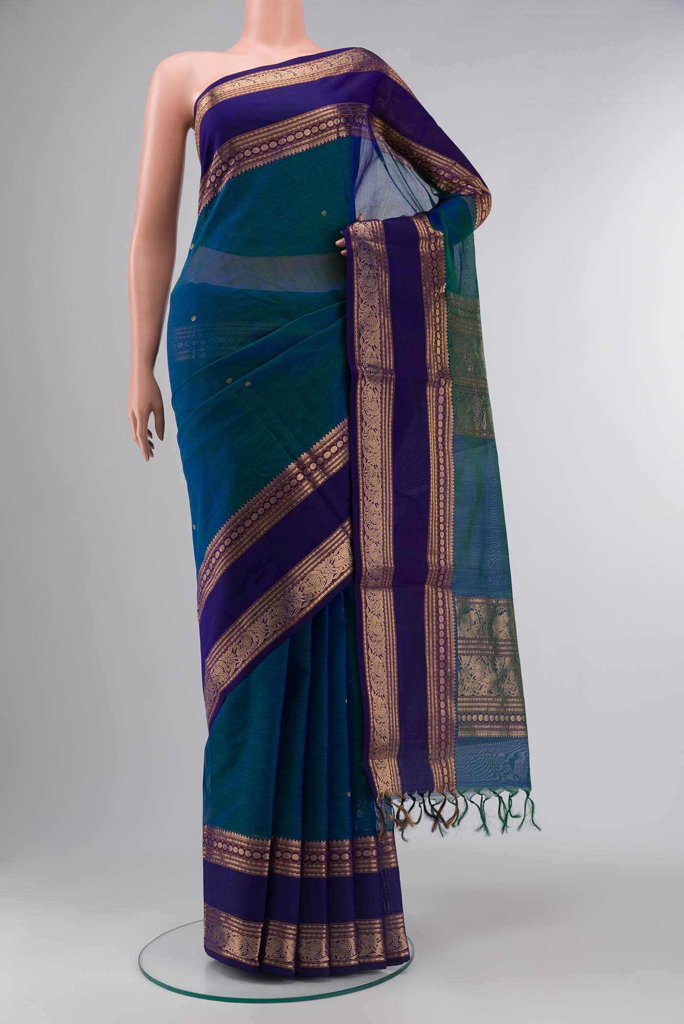 Blue Silk Cotton Saree