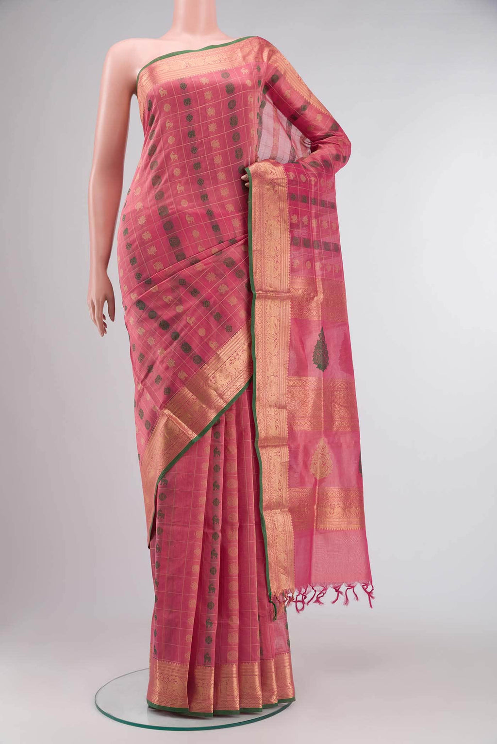 Pink Silk Cotton Saree