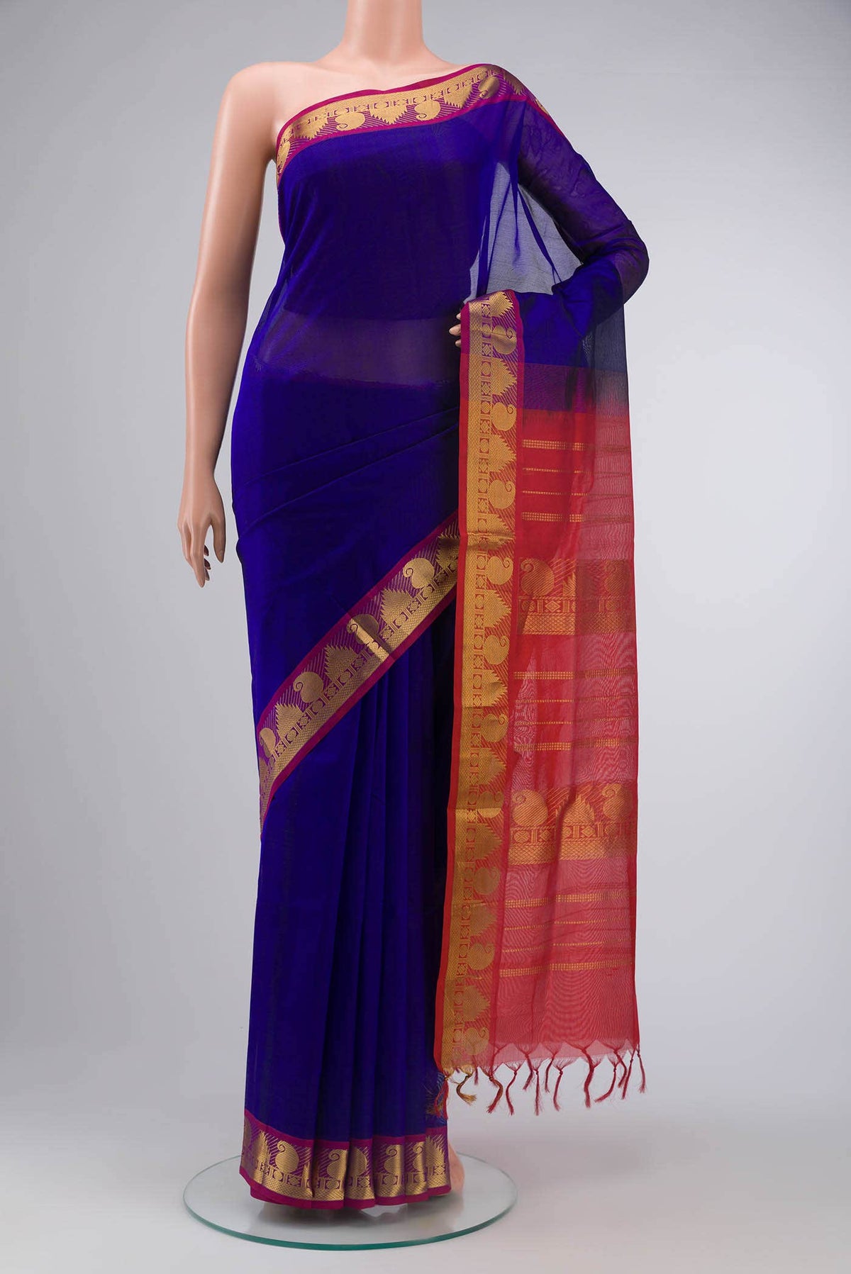 Blue Silk Cotton Saree