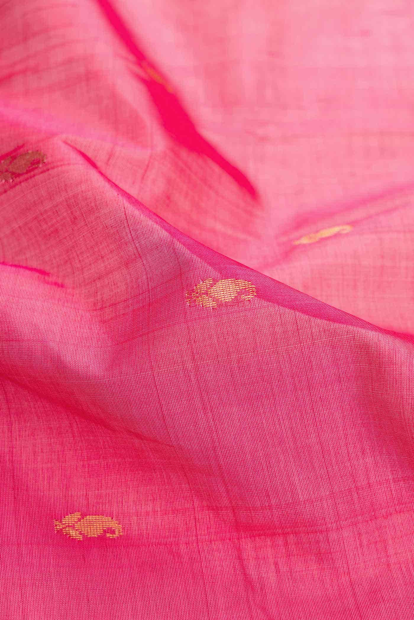 Pink Dual Tone Silk Cotton Saree