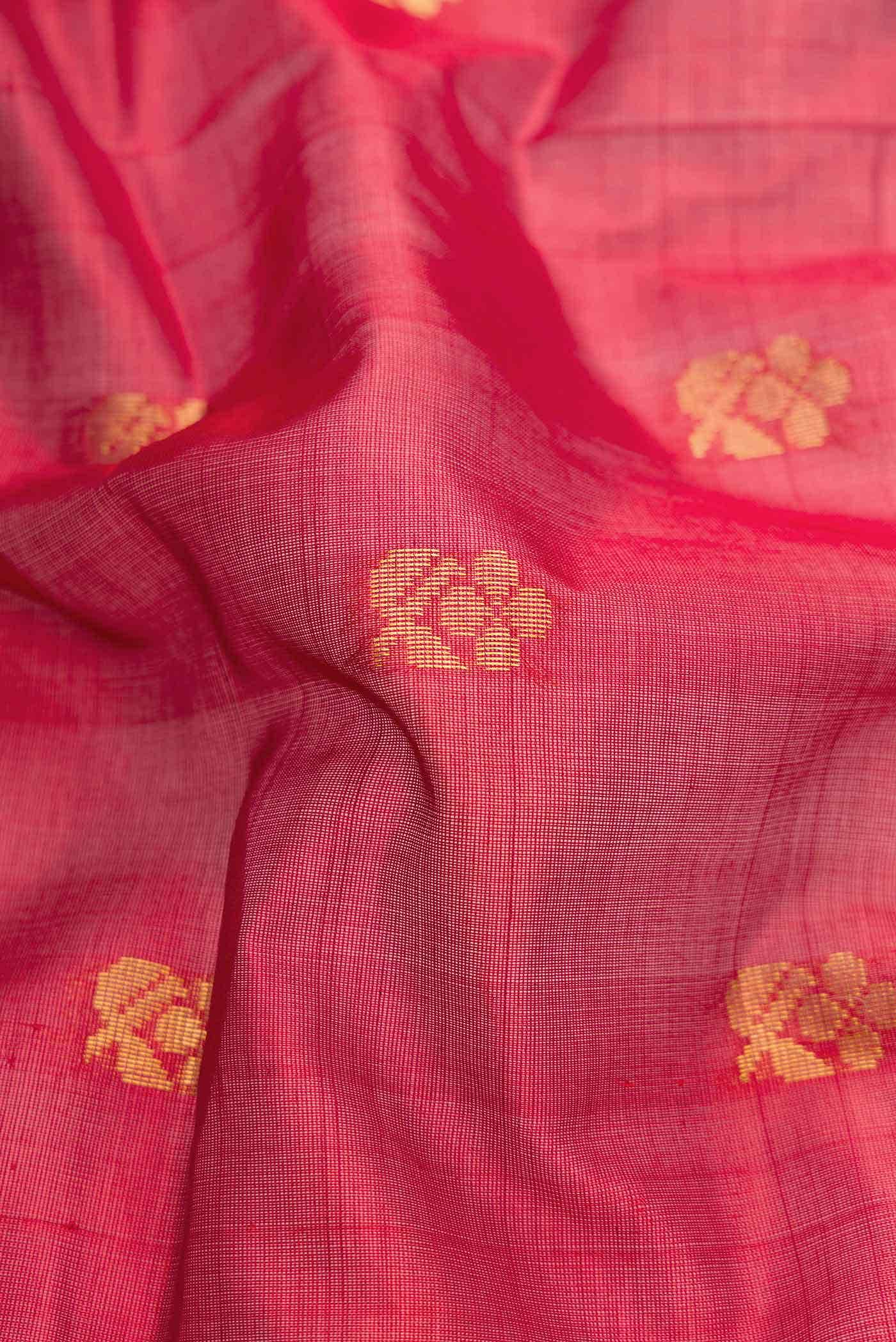 Red Dual Tone Silk Cotton Saree