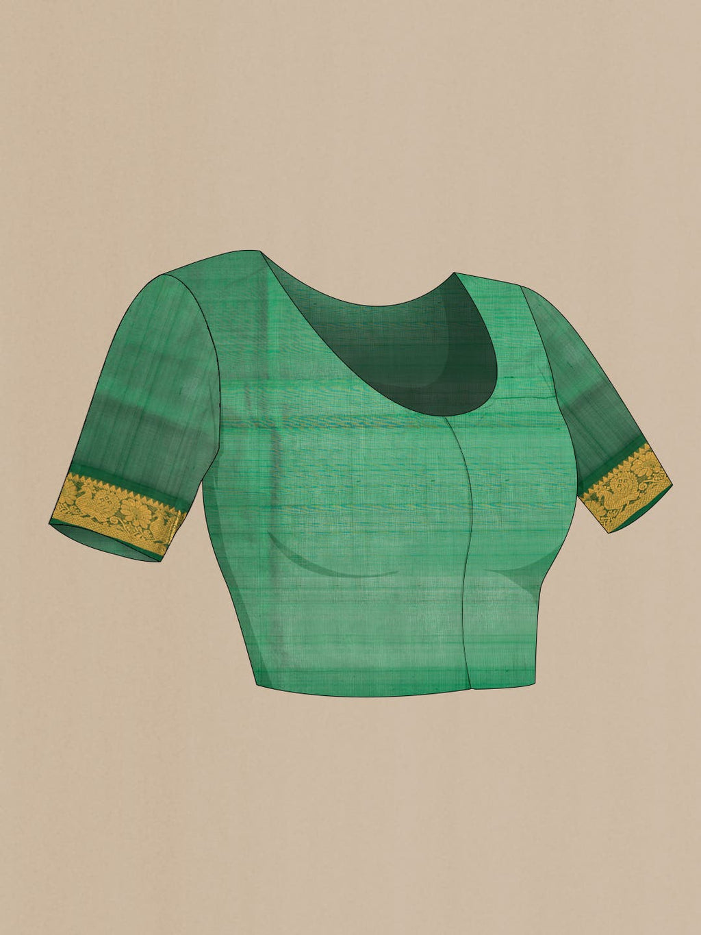 Pink and Green Dual Tone Silk Cotton Saree