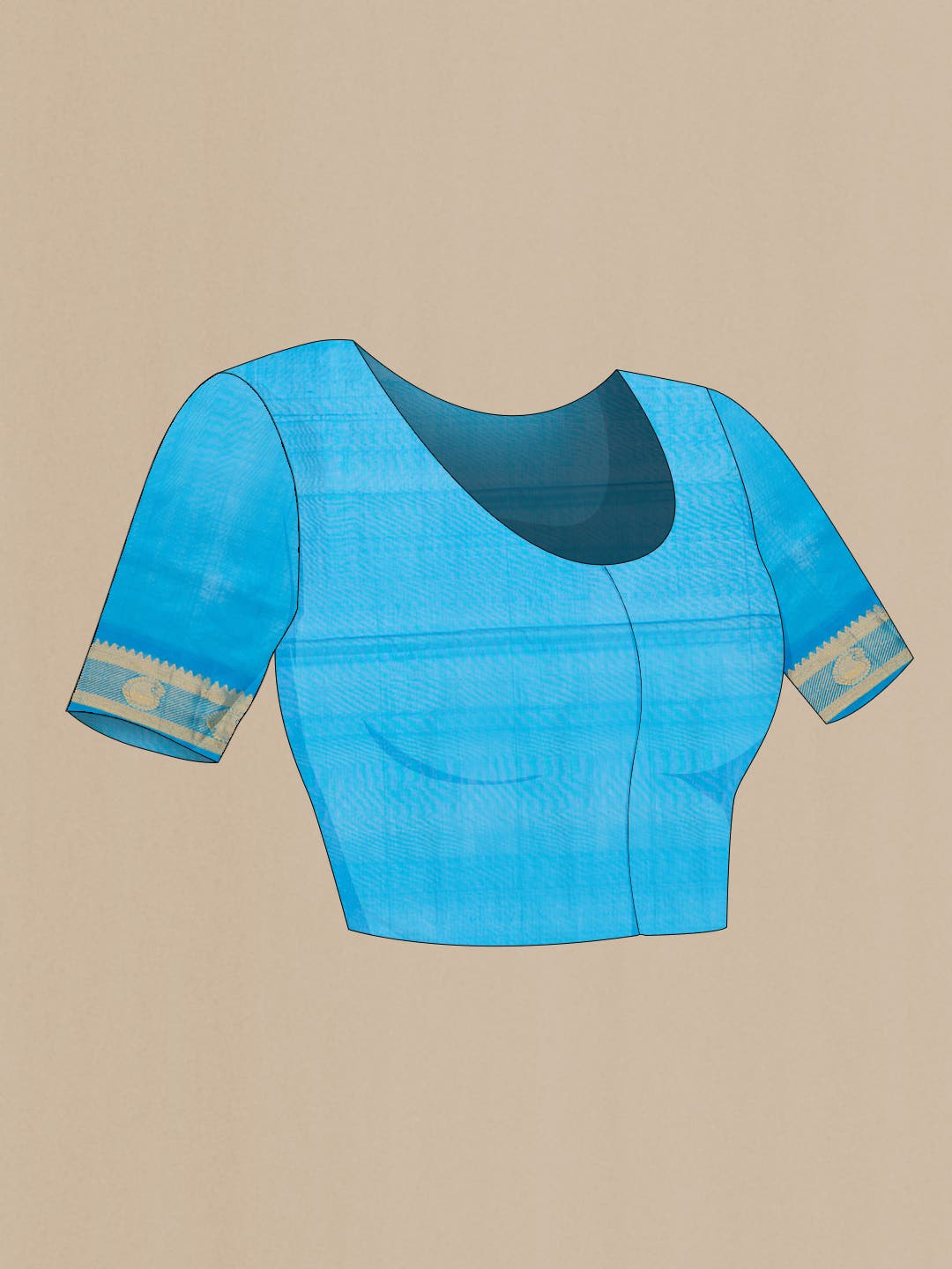 Sky Blue and Off White Dual Tone Silk Cotton Saree