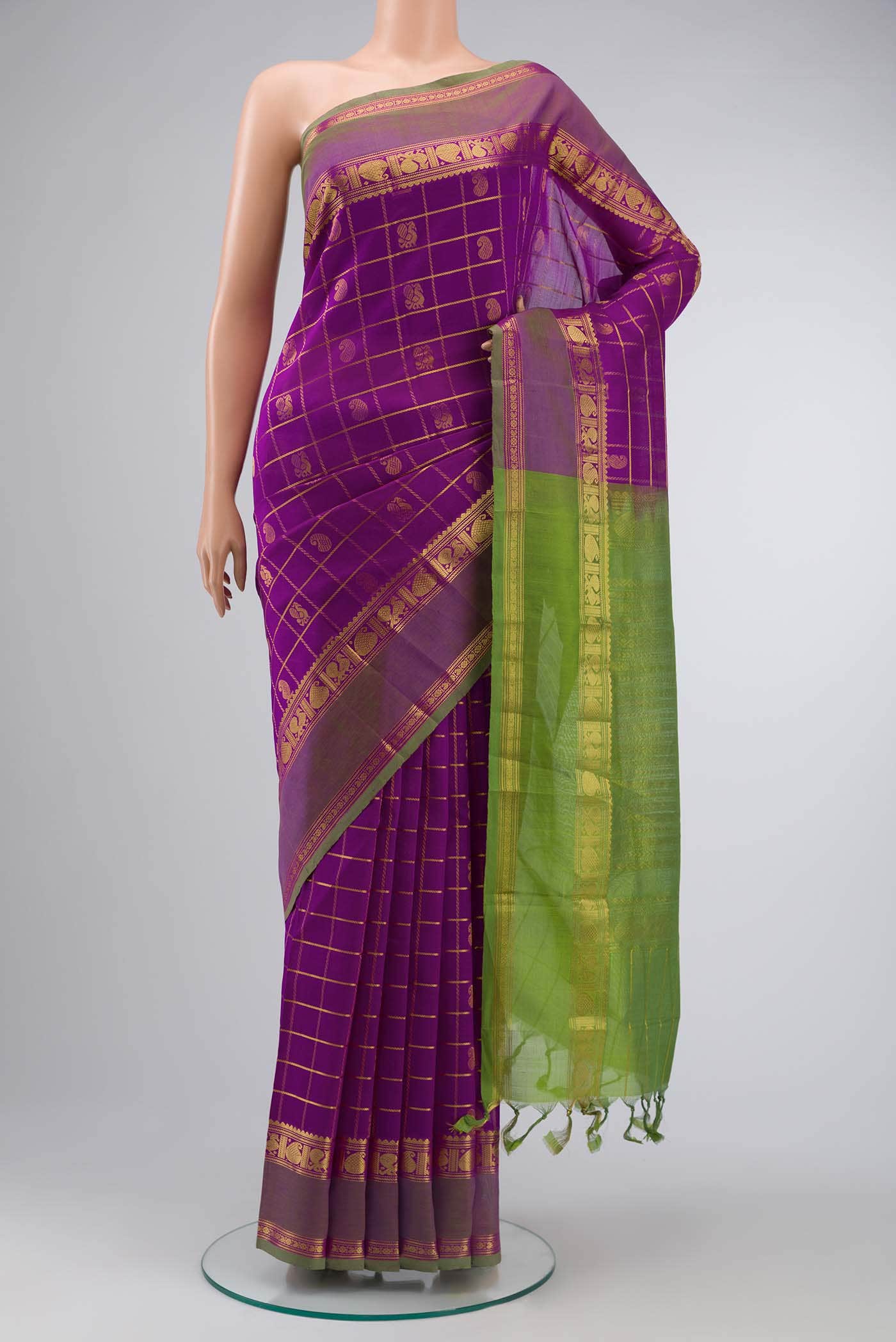 Magenta Silk Cotton Saree