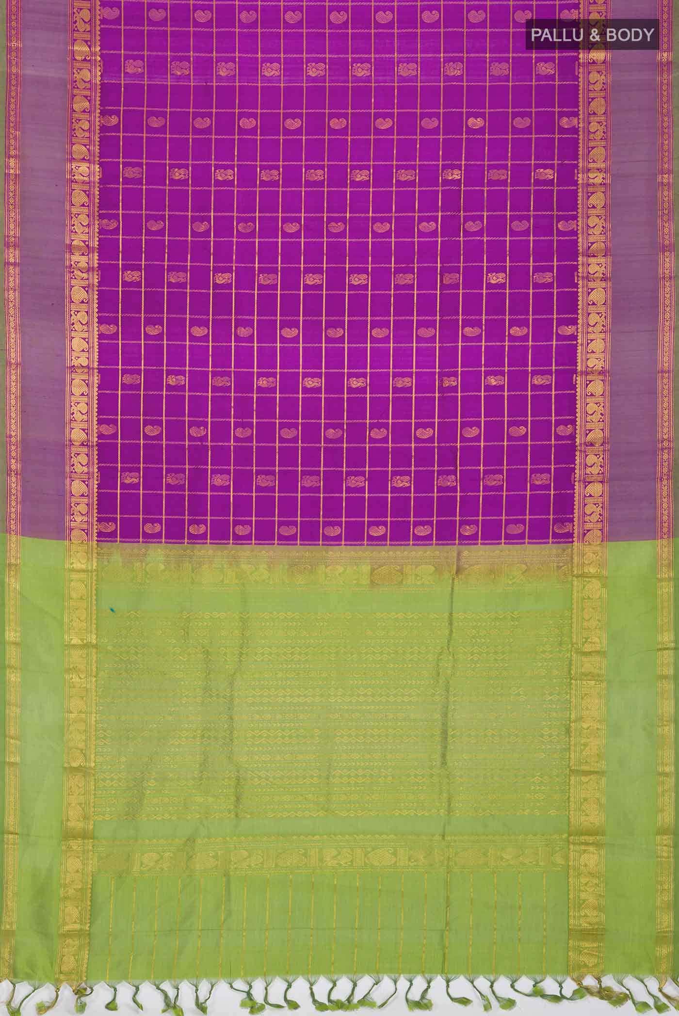 Magenta Silk Cotton Saree