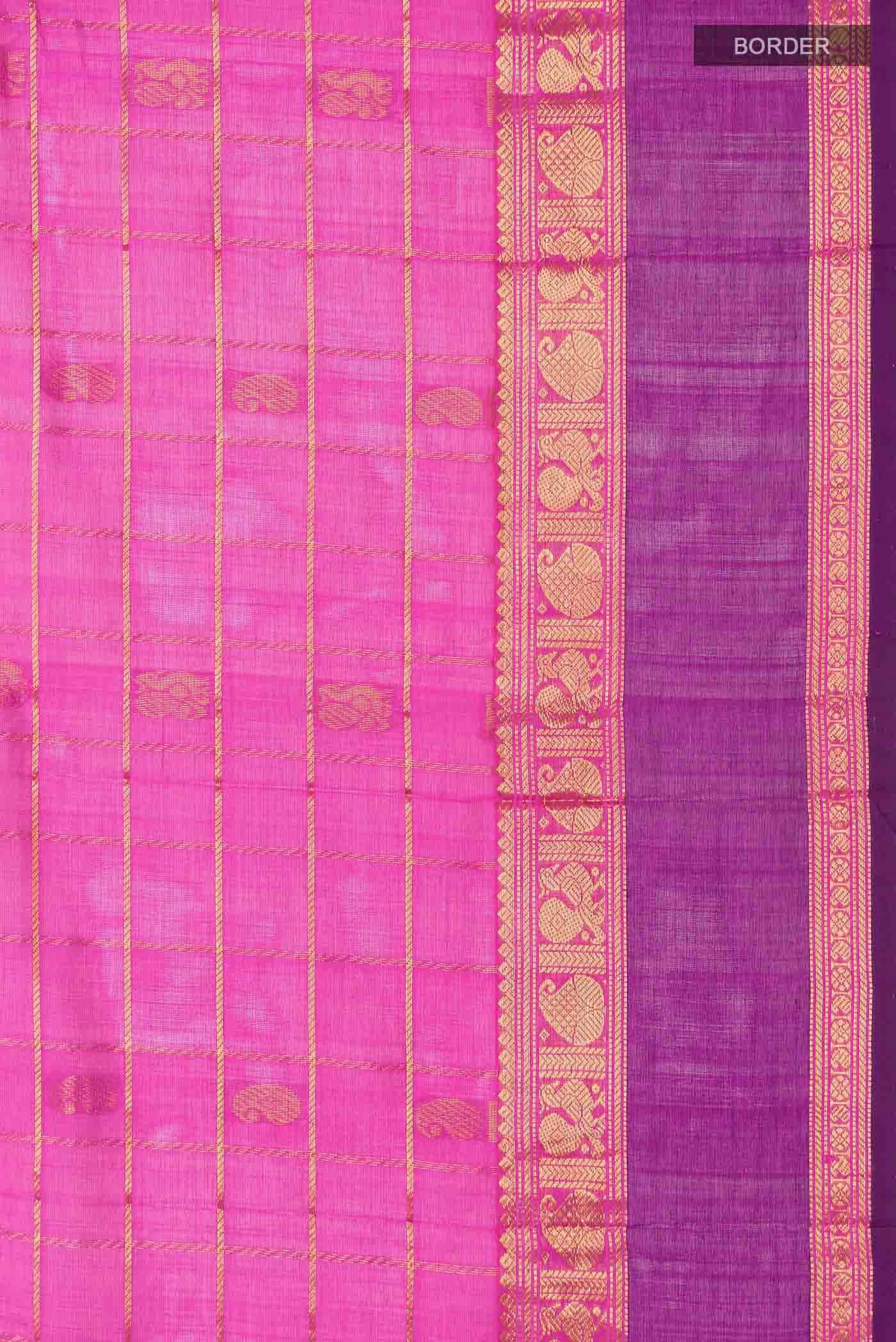 Pink Silk Cotton Saree