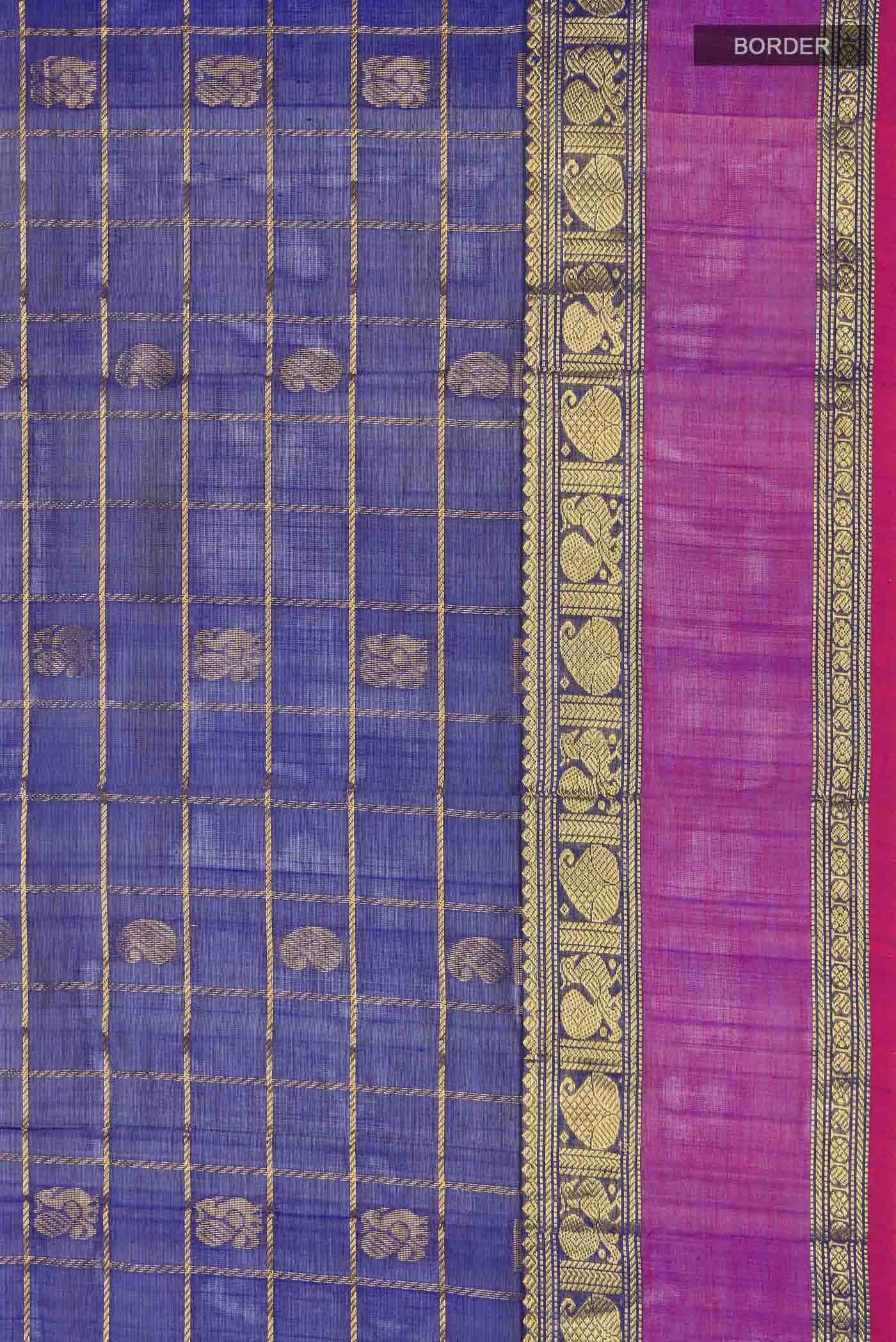 Blue Silk Cotton Saree