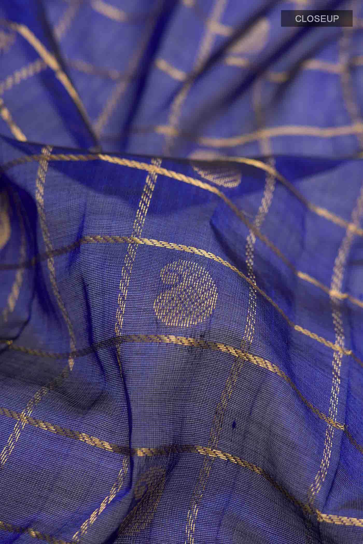 Blue Silk Cotton Saree