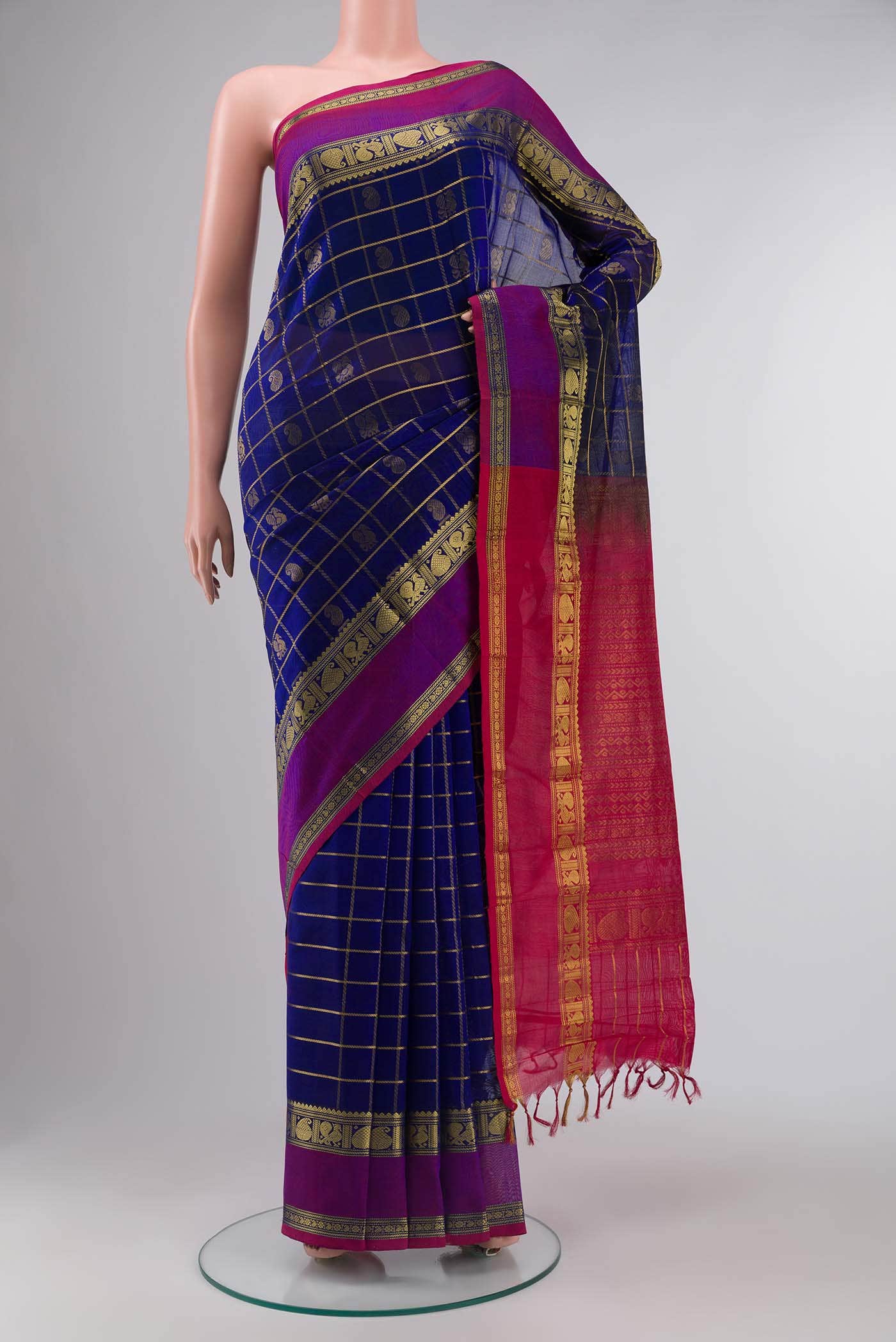 Blue Silk Cotton Saree